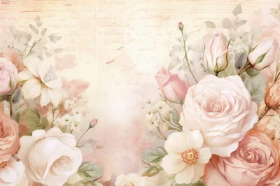 Vintage Floral Background With Soft Pastel Roses