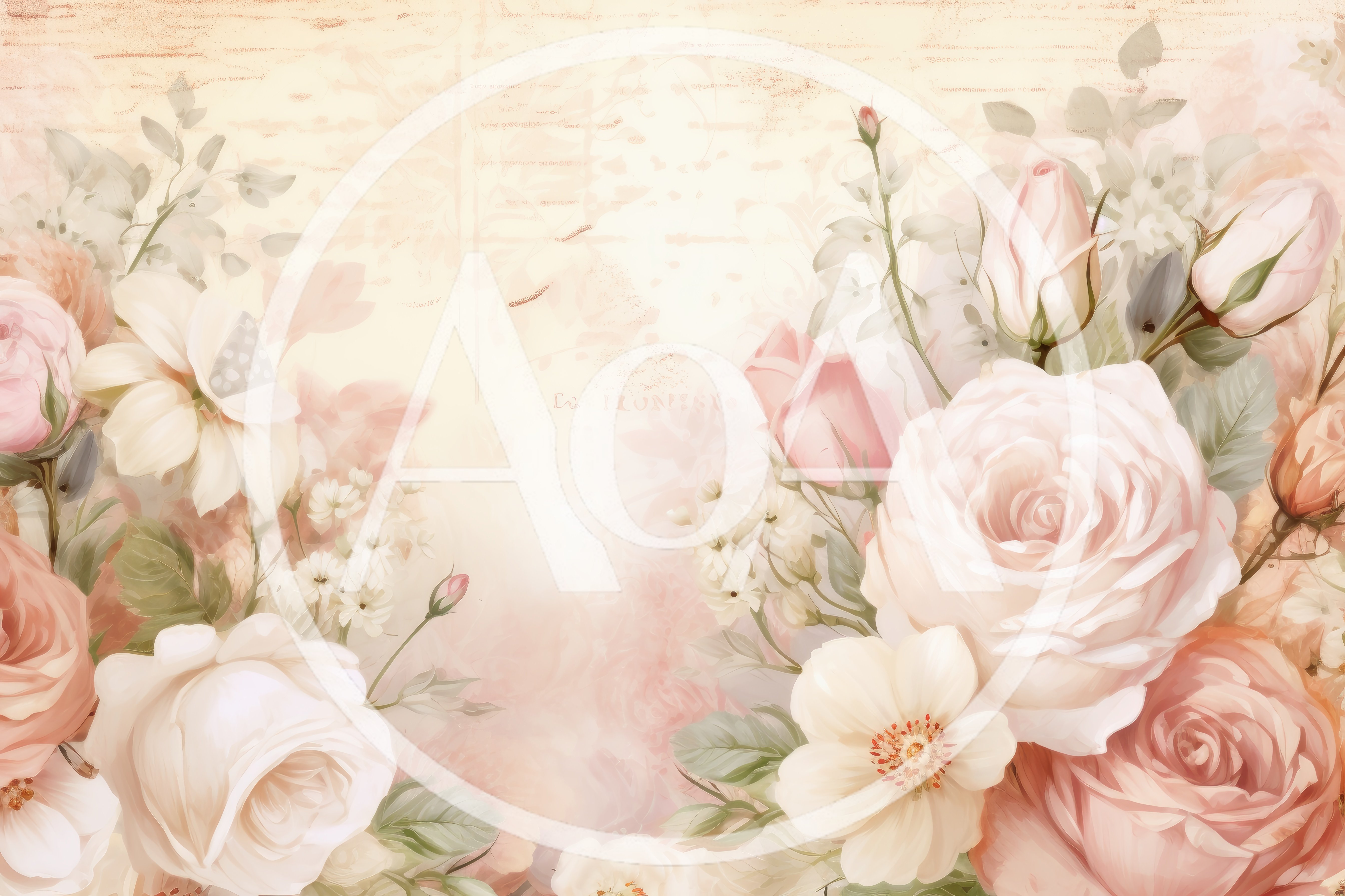 Vintage Floral Background With Soft Pastel Roses