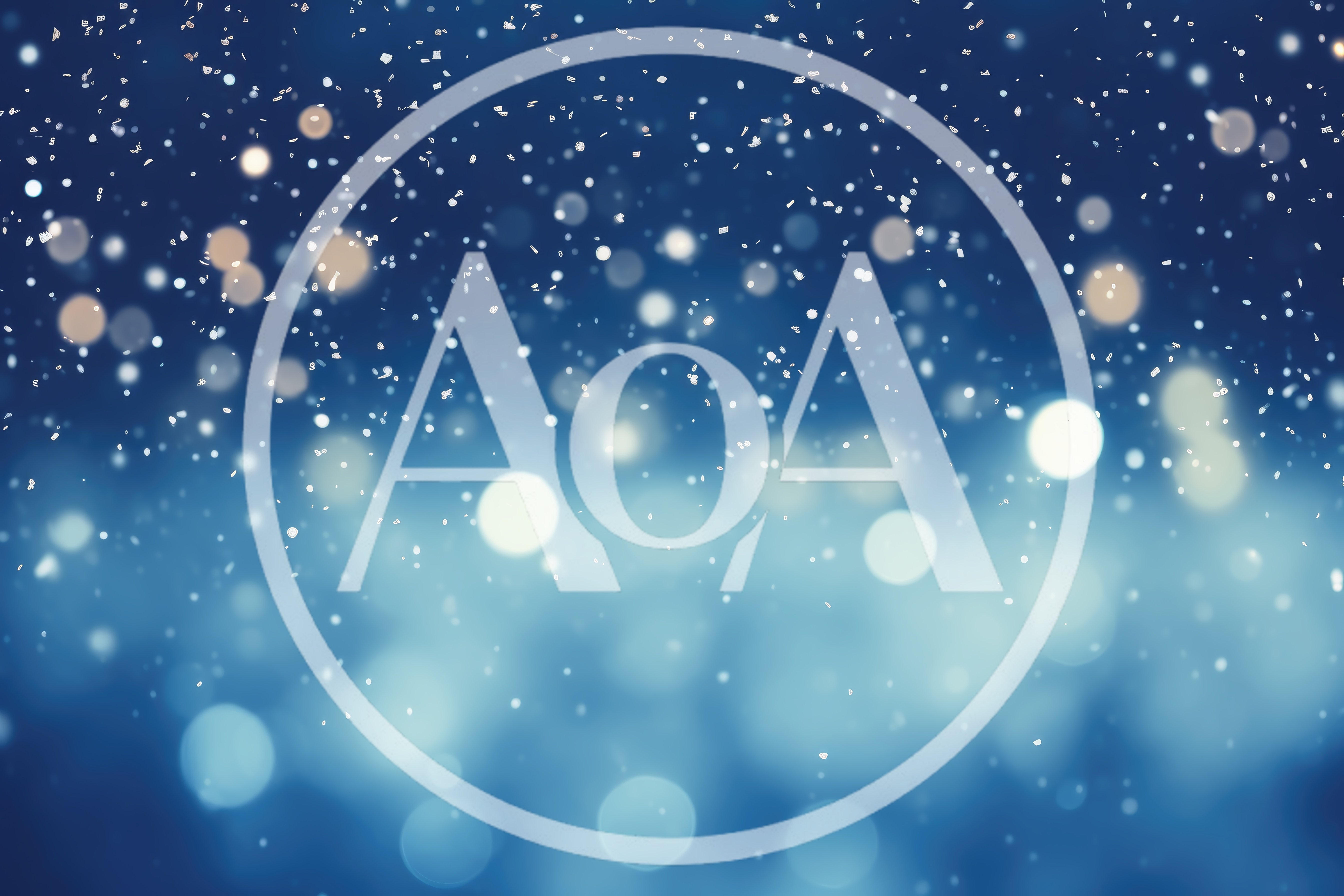 Abstract Blue Background With Bokeh Lights And Snow