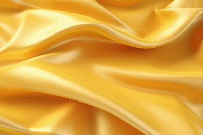 Abstract Golden Silk Fabric Waves Background