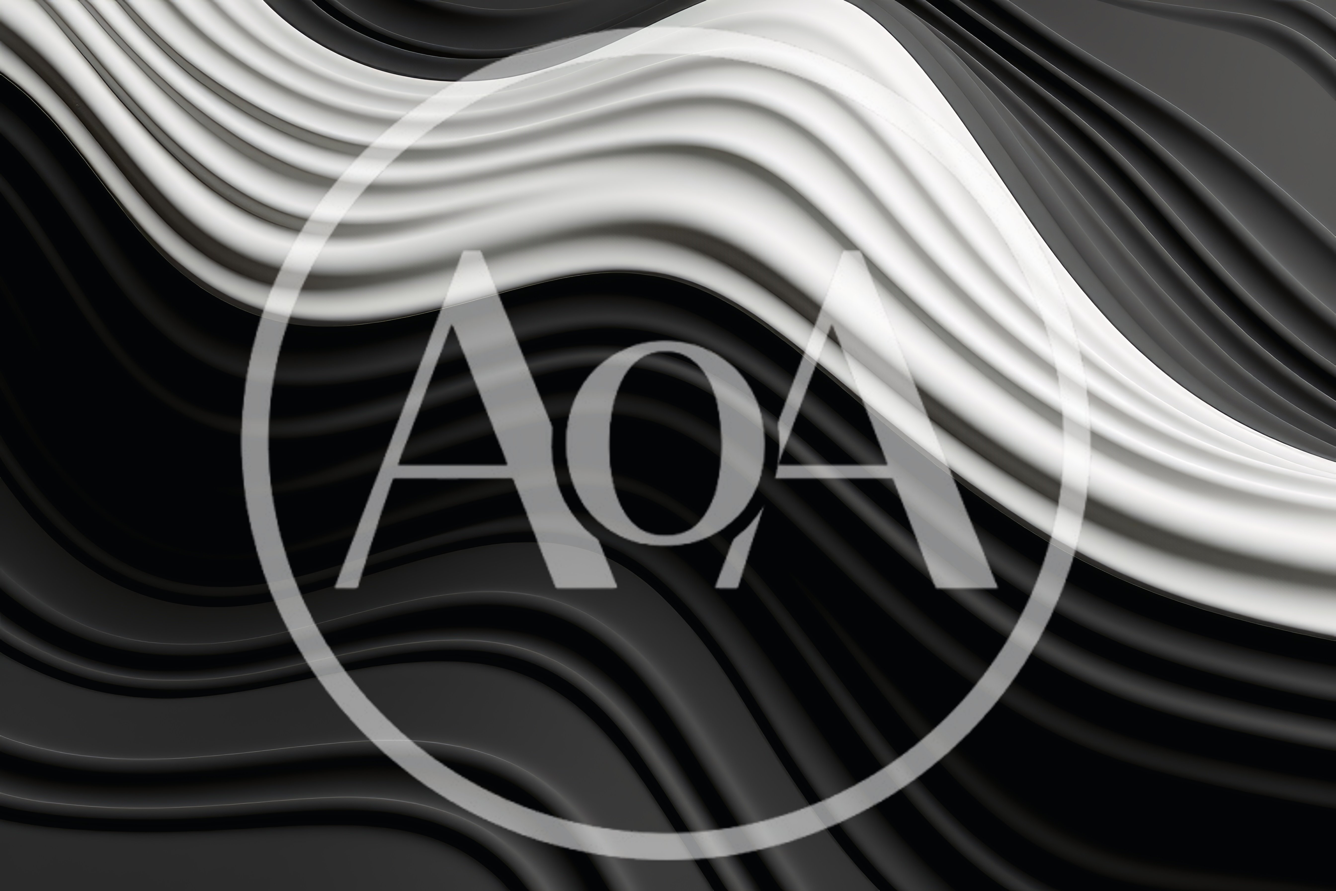Abstract 3D Wavy Black And White Background