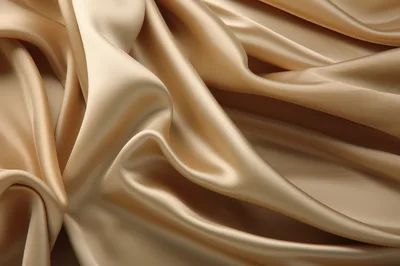 Flowing Champagne Colored Silk Fabric Background