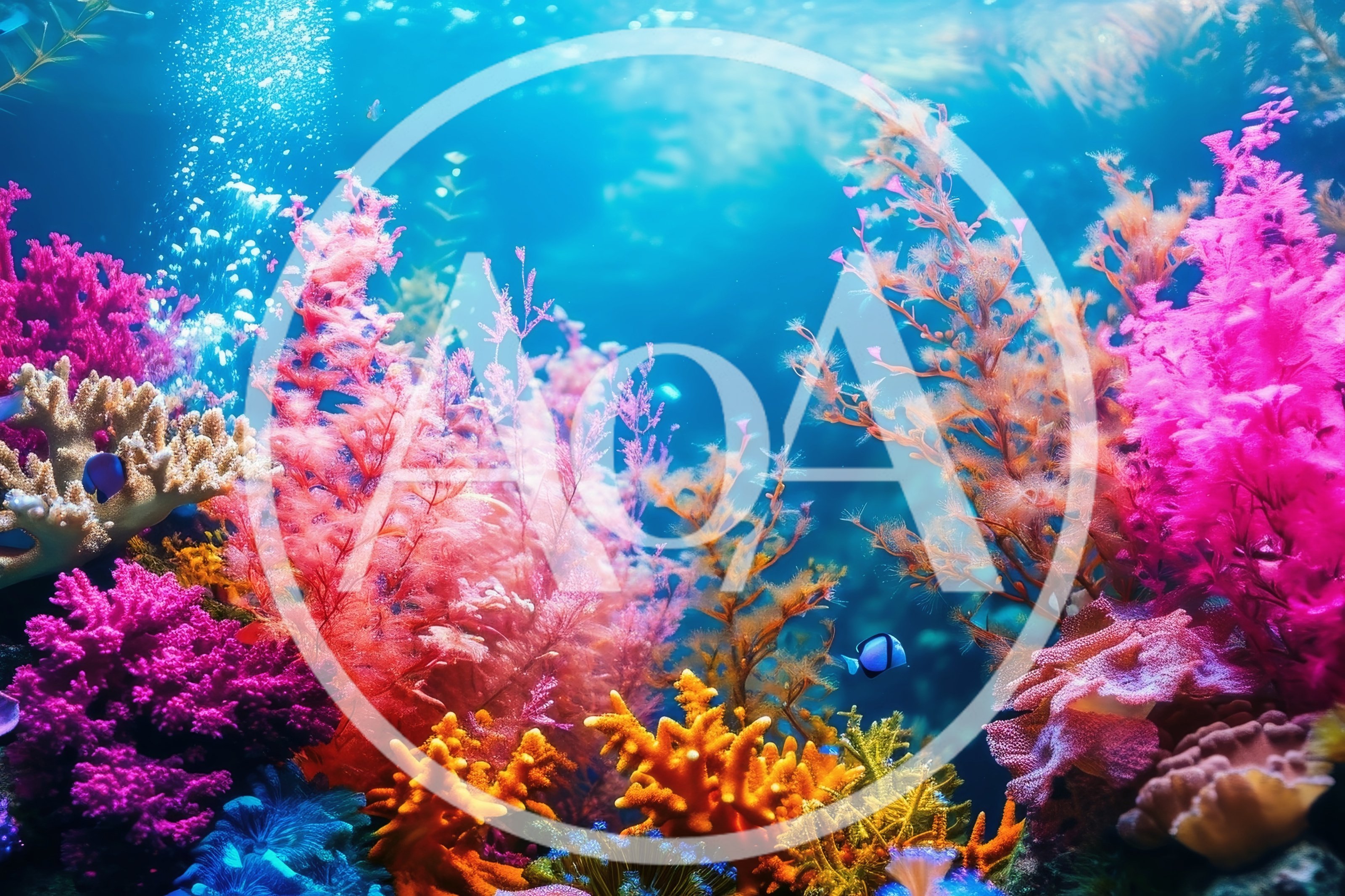 Vibrant Coral Reef With Tropical Fish Underwater