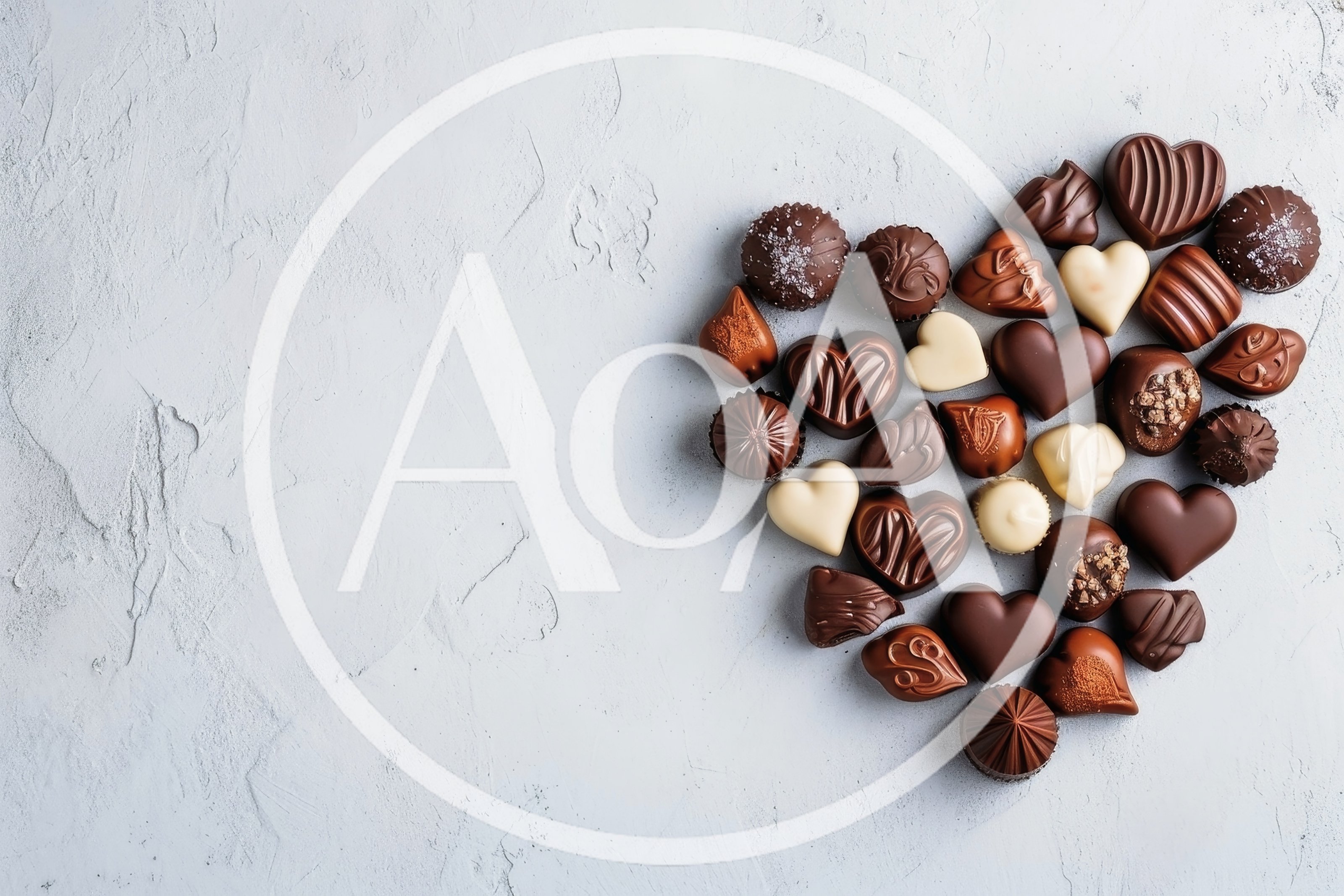 Assorted Chocolate Truffles Arranged In A Heart Shape