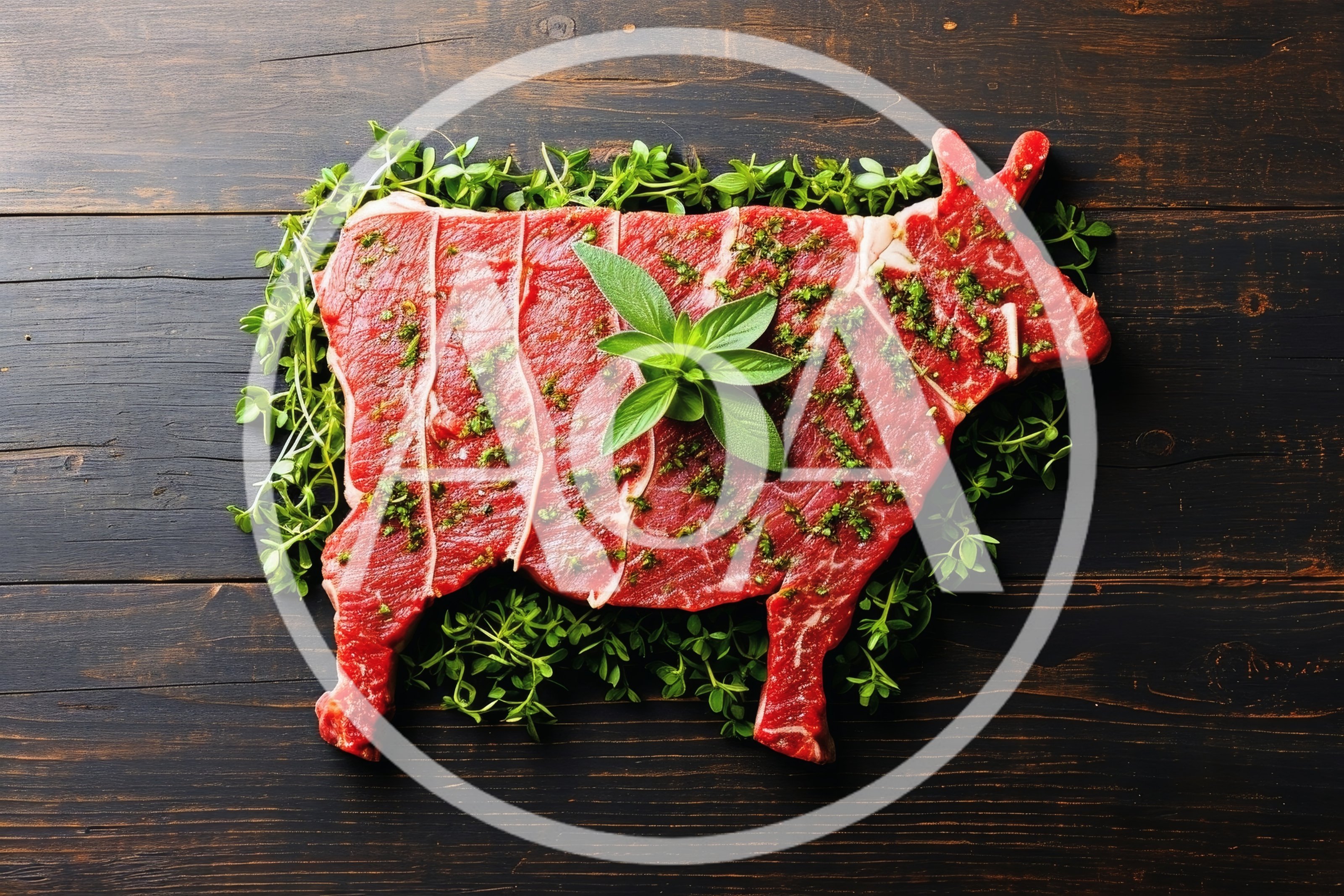 Raw Beef Steak Shaped Like A Cow