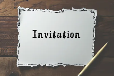 Invitation Text Written On Torn Paper With Pencil