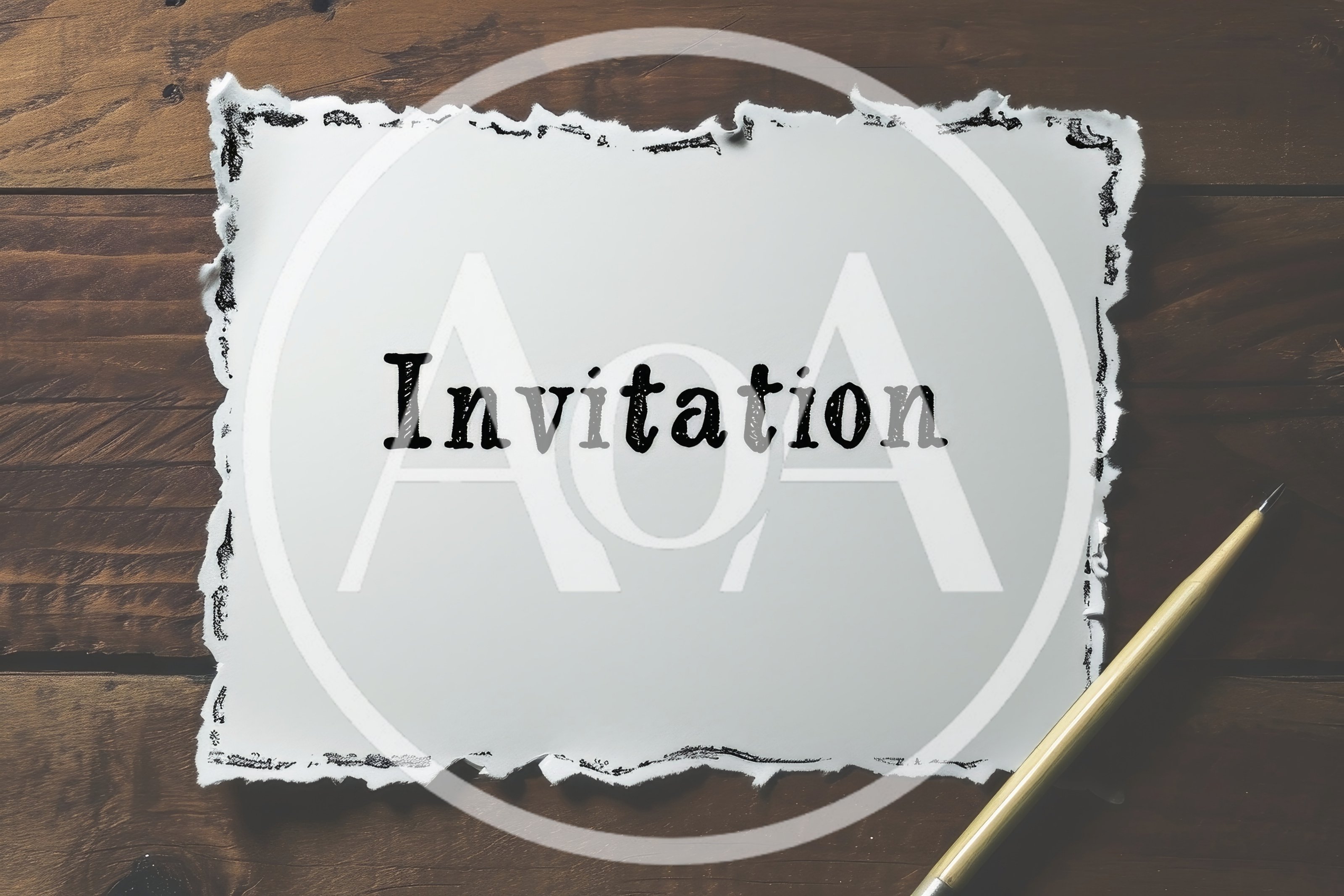 Invitation Text Written On Torn Paper With Pencil