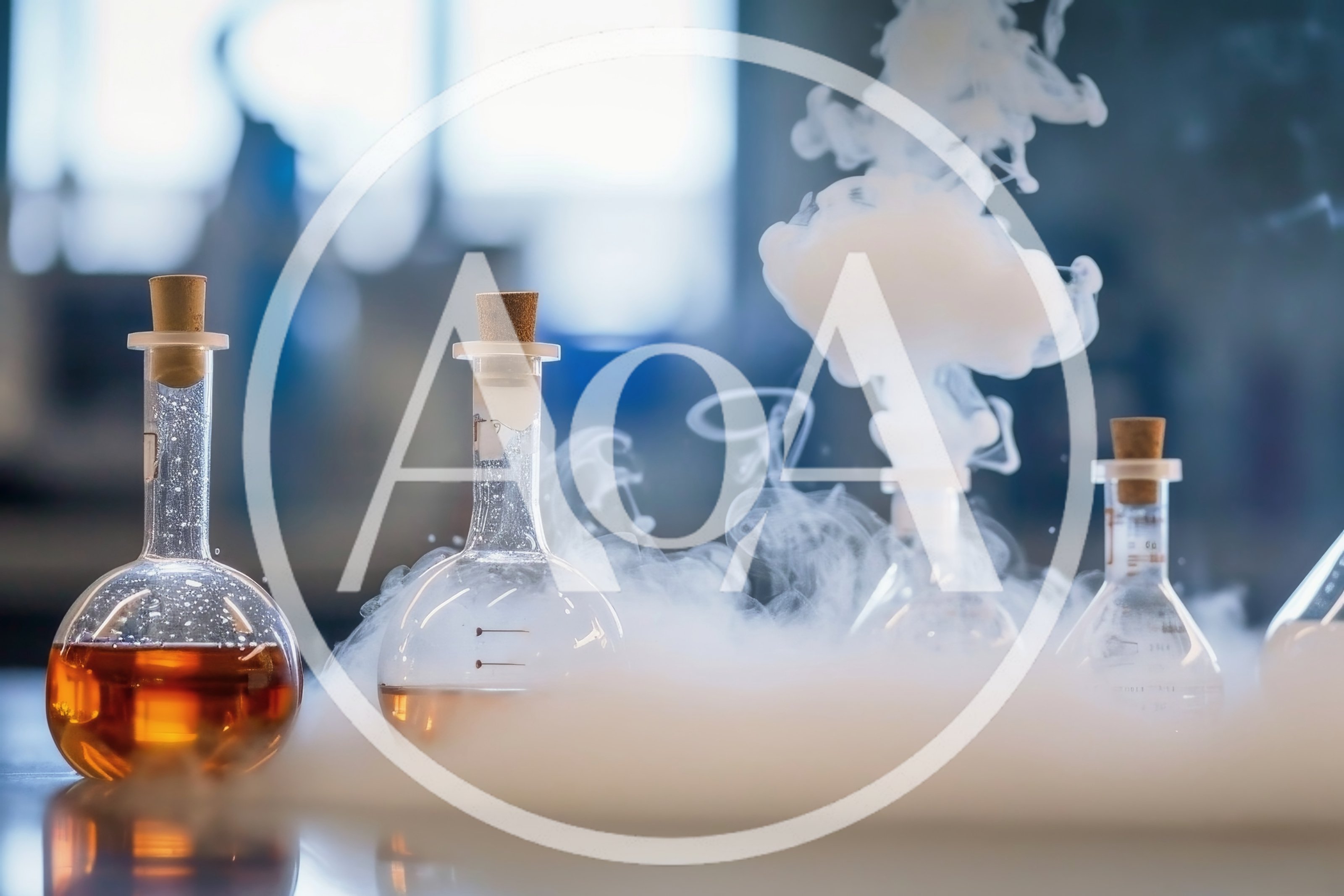 Chemical Reaction With Smoking Glassware In Laboratory