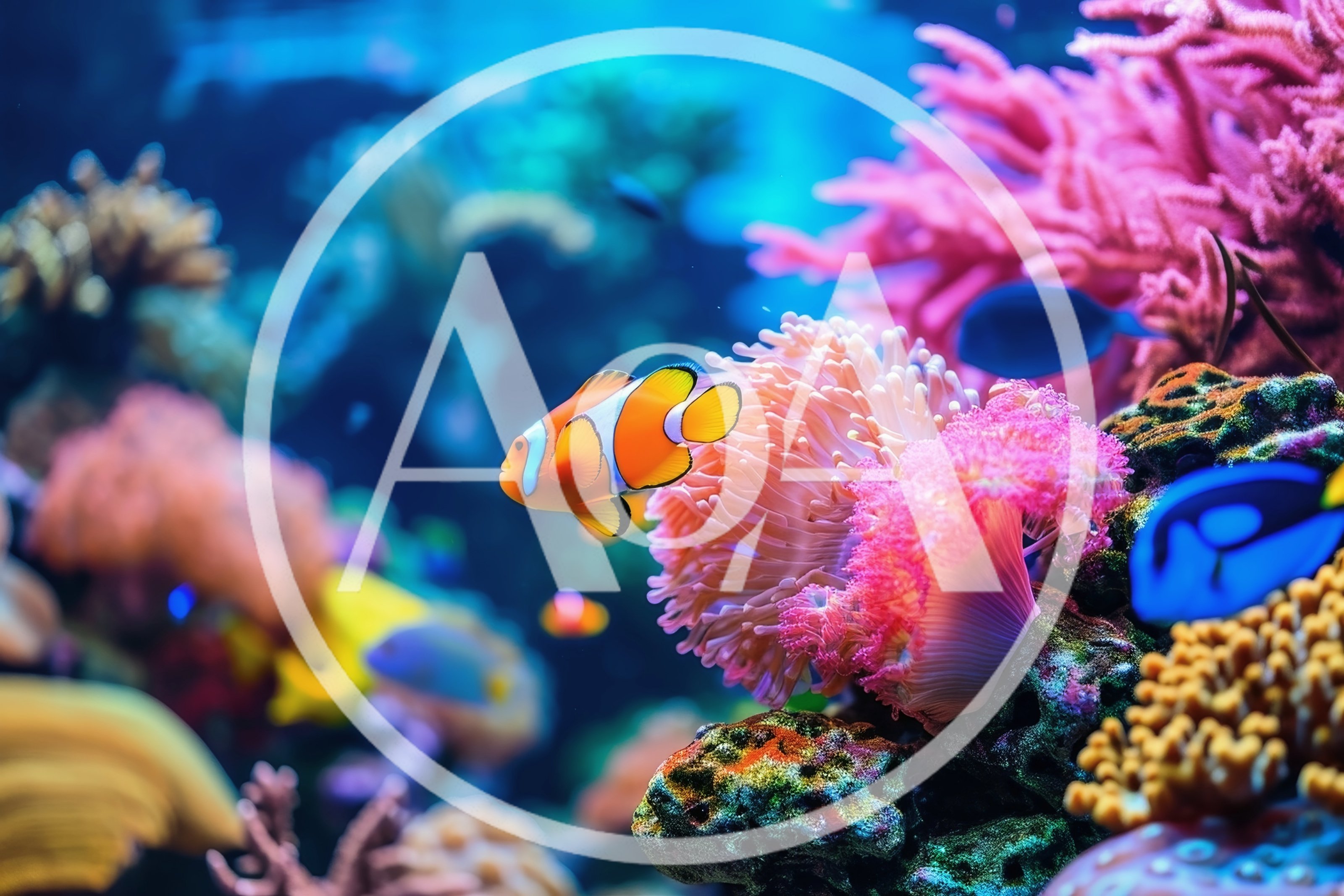 Clownfish Swimming Near Vibrant Coral Reef