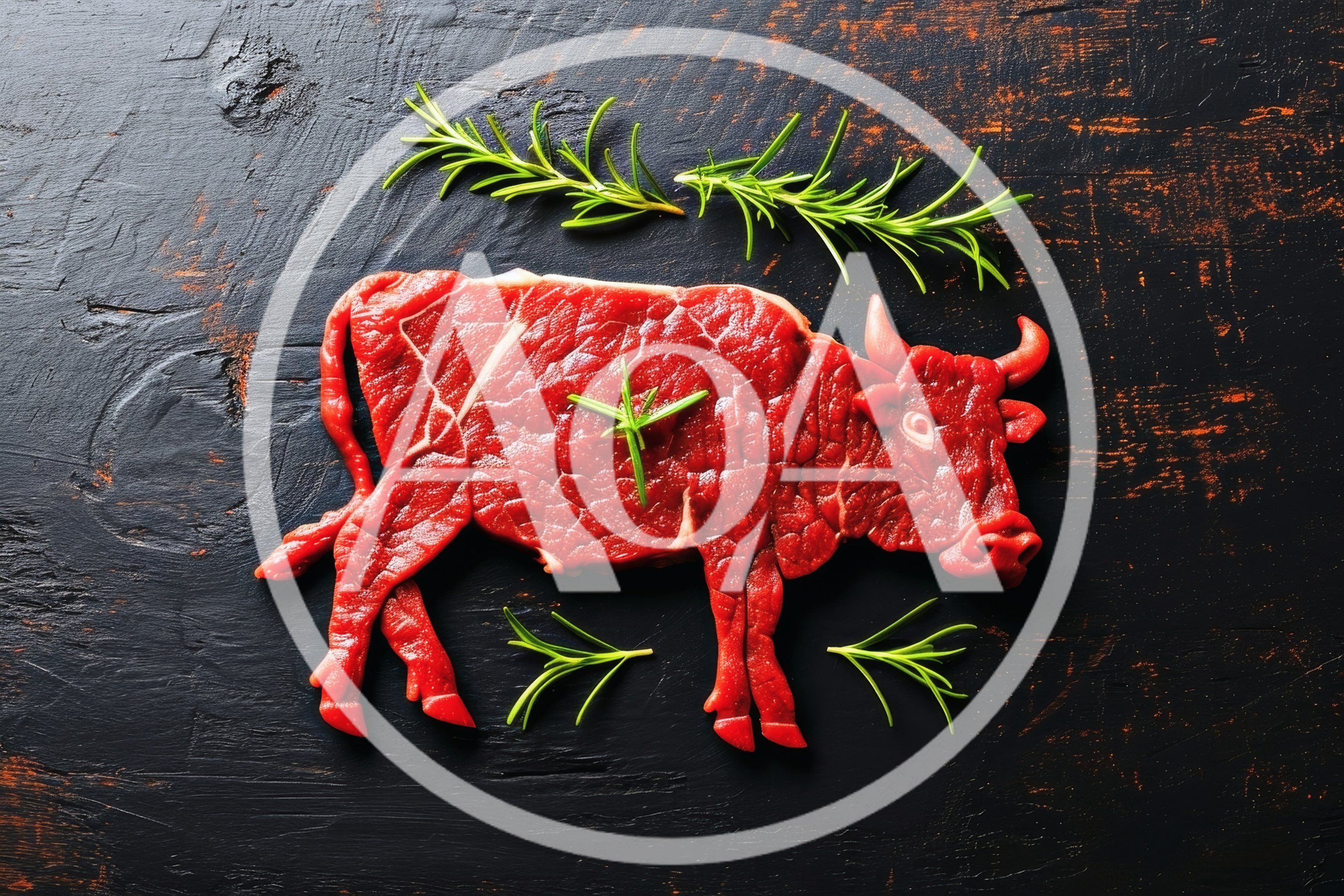 Raw Beef Steak Shaped Like A Cow
