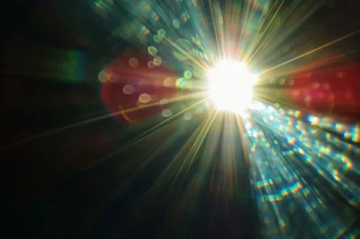 Abstract Light Flare With Rainbow Prism Refraction Effects