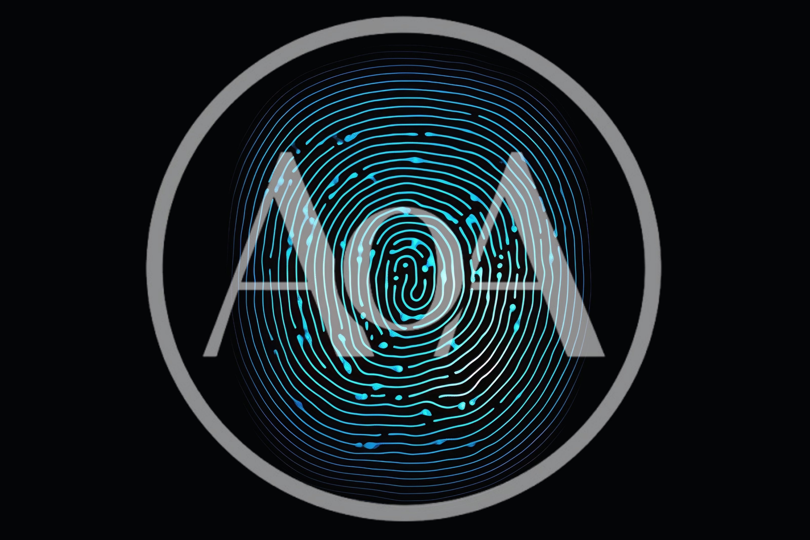 Glowing Blue Digital Fingerprint Scan Illustration
