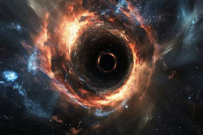Cinematic Visualization Of A Supermassive Black Hole In Space