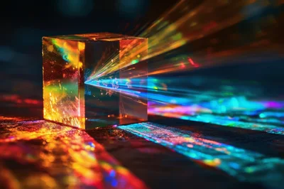 Light Refraction Through A Glass Cube Prism