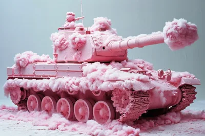 Pink Cotton Candy Tank Sculpture