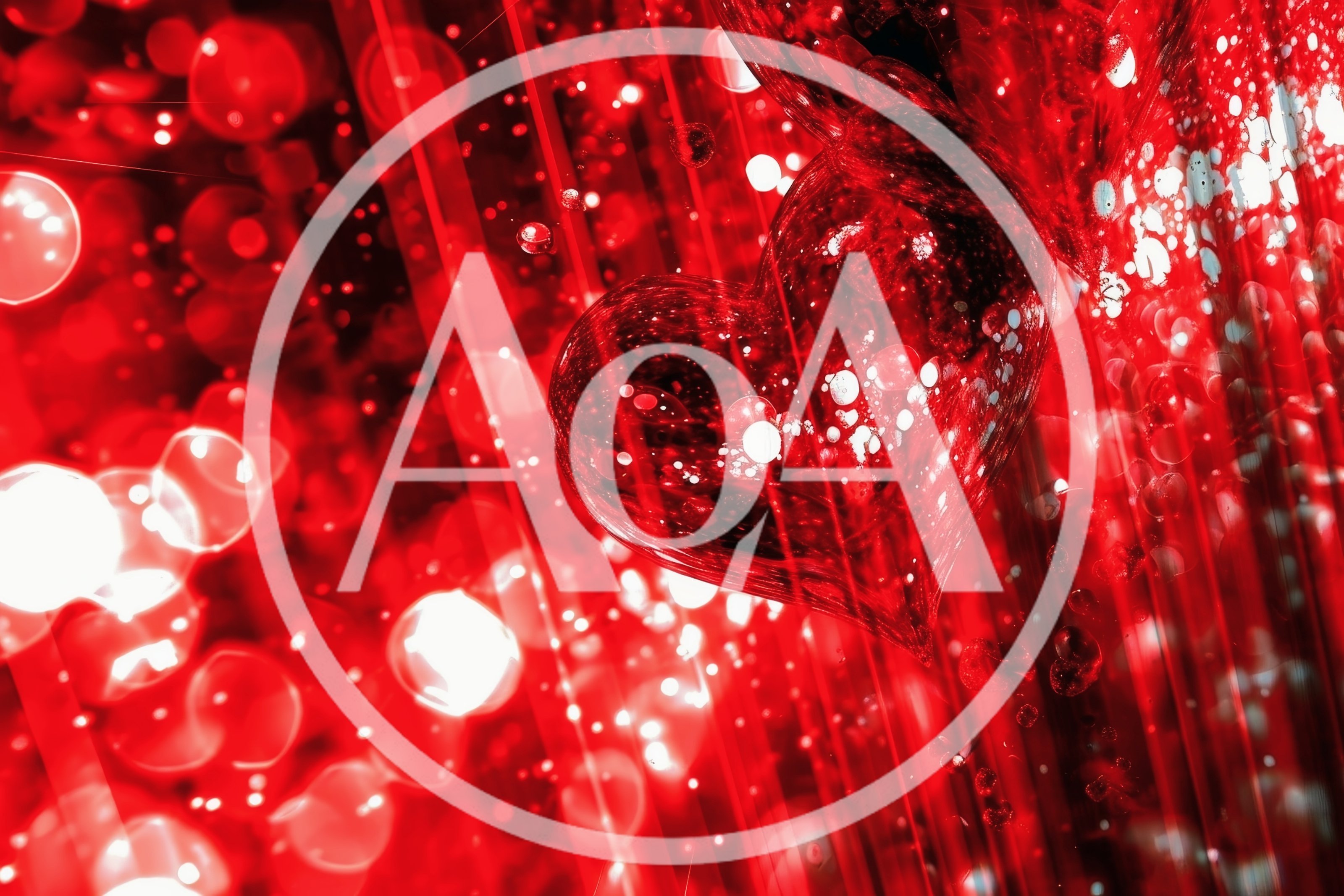 Abstract Red Heart Shape With Bokeh Light Effects