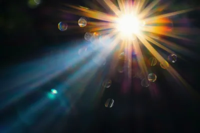 Abstract Light Flare With Bokeh Particles