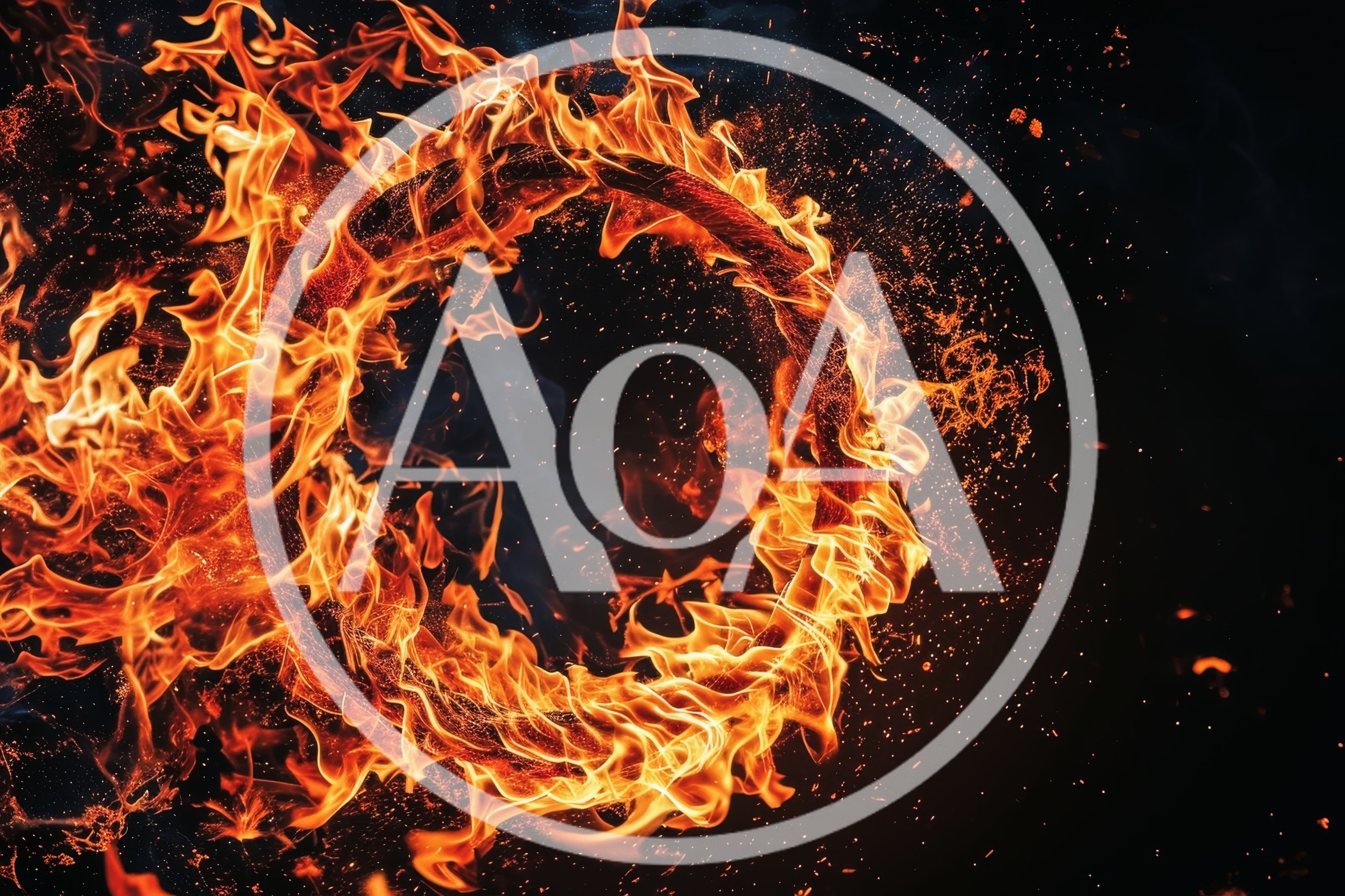 Circular Ring Of Intense Fire And Sparks