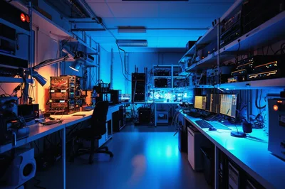 High Tech Laboratory With Advanced Computing Equipment