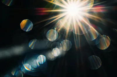 Abstract Lens Flare With Colorful Bokeh Light Orbs