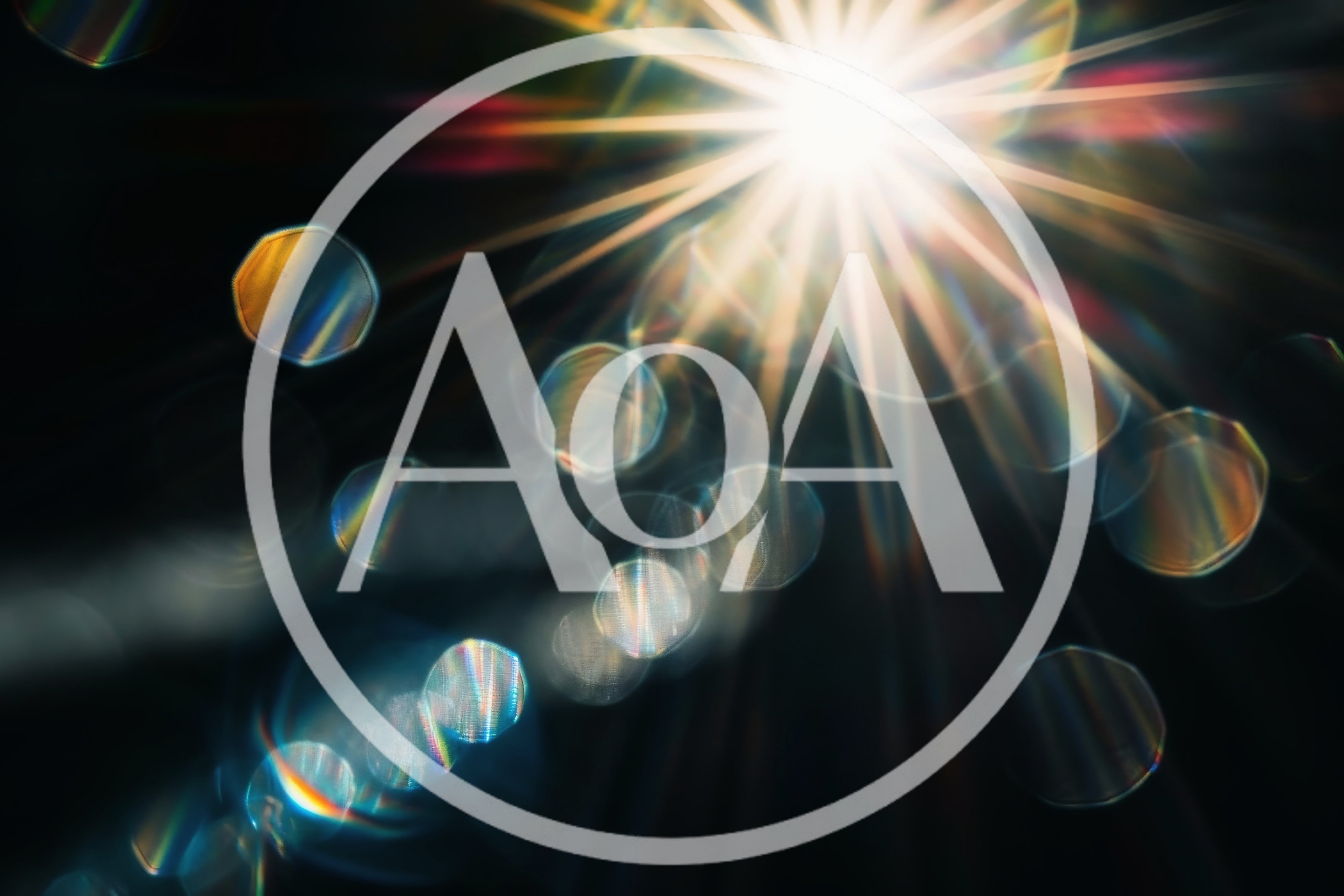 Abstract Lens Flare With Colorful Bokeh Light Orbs