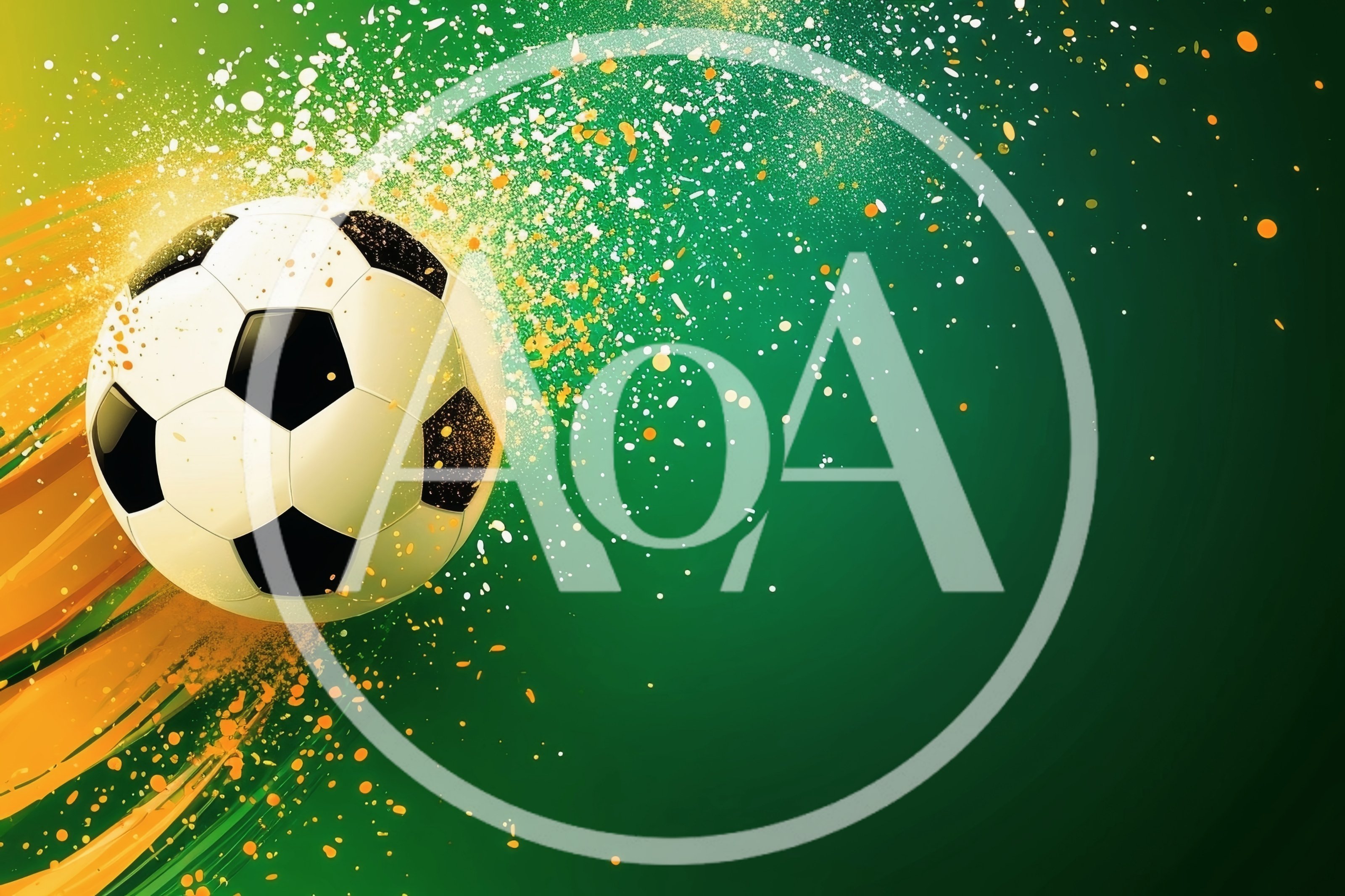 Soccer Ball Flying With Dynamic Motion Blur And Particles