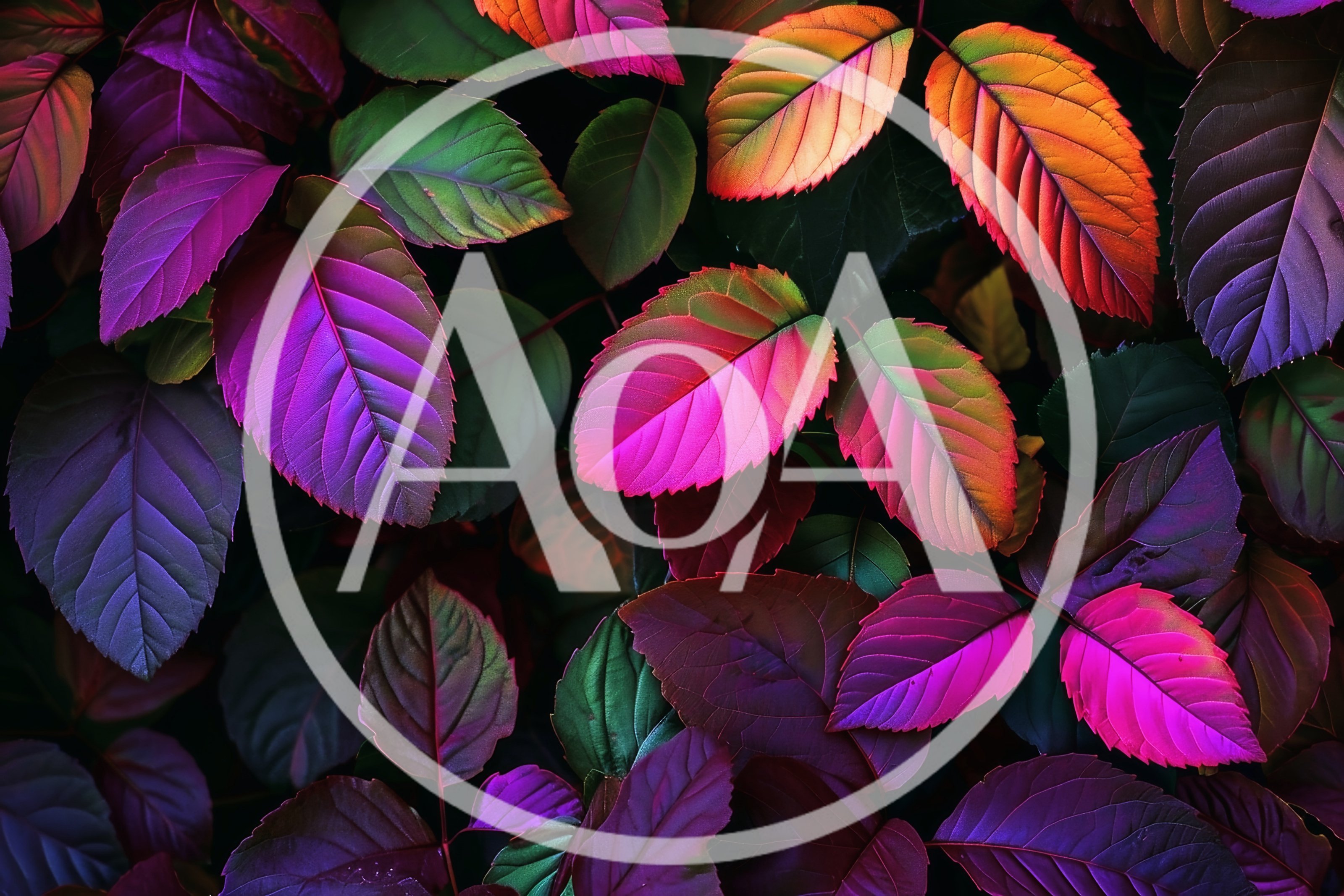 Vibrant Neon Colored Foliage Leaves Background