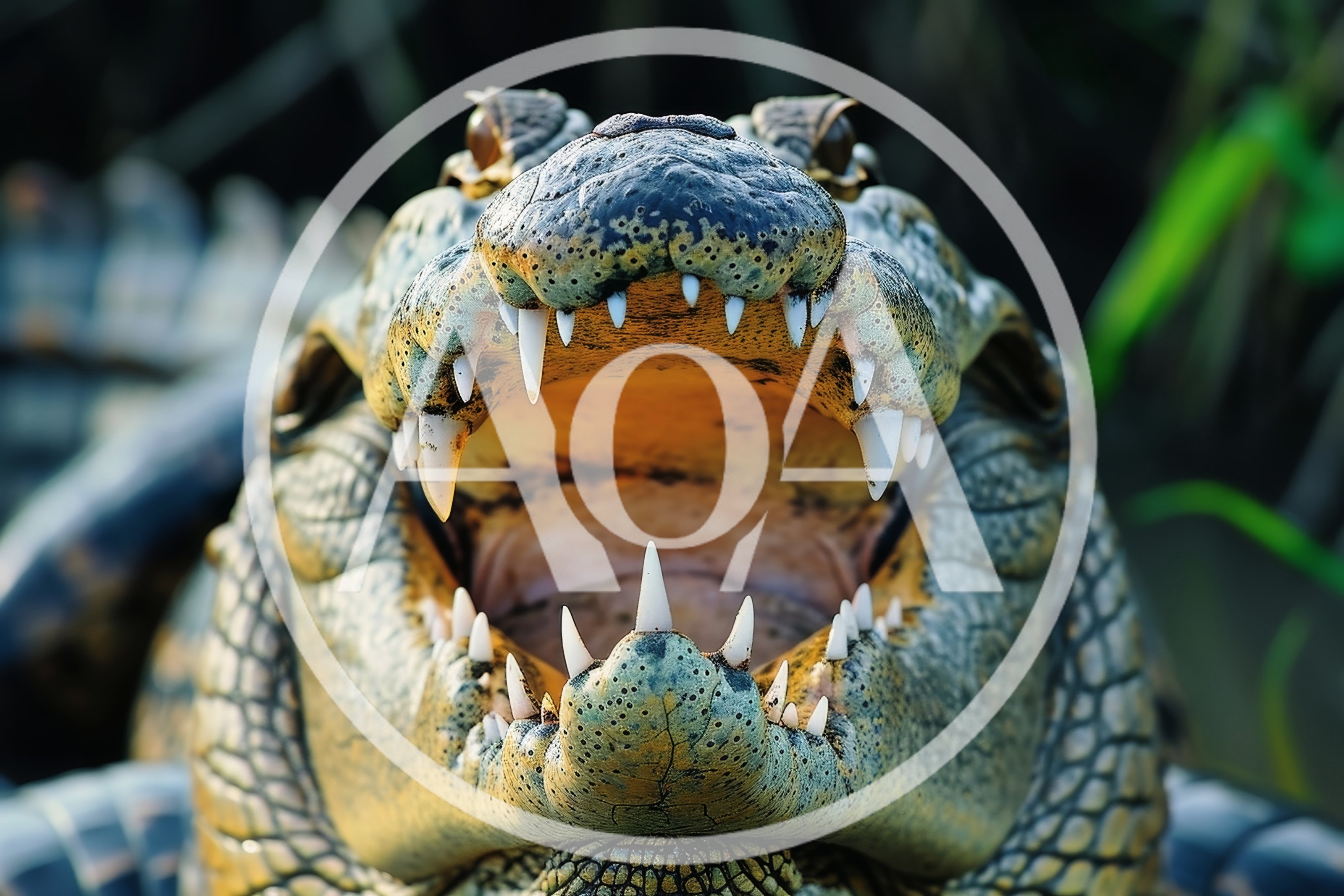 Close Up Portrait Of An Alligator With Open Jaws