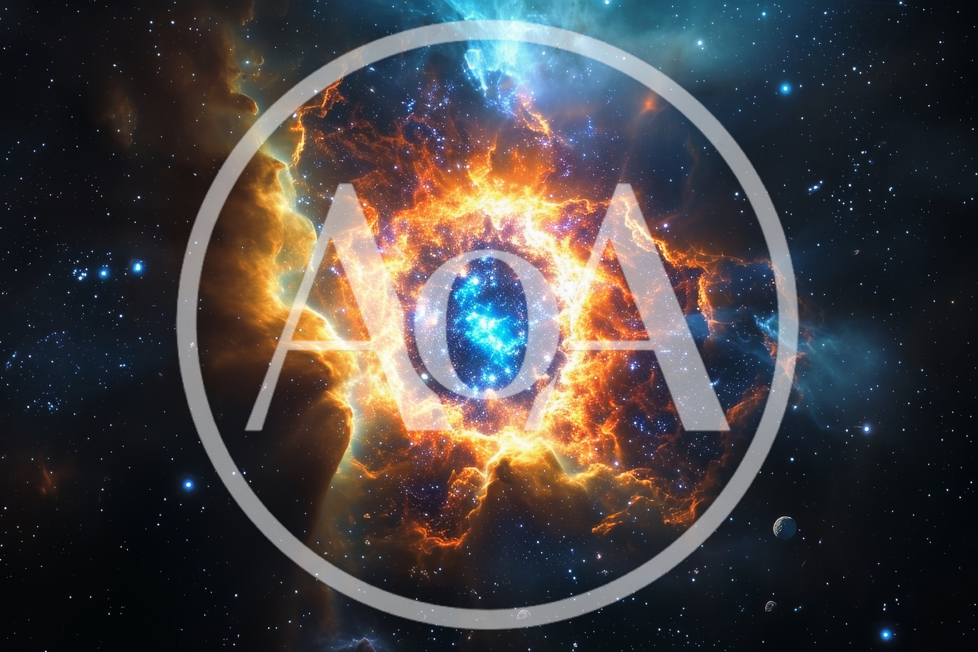 Stellar Nebula Explosion With Glowing Blue Core
