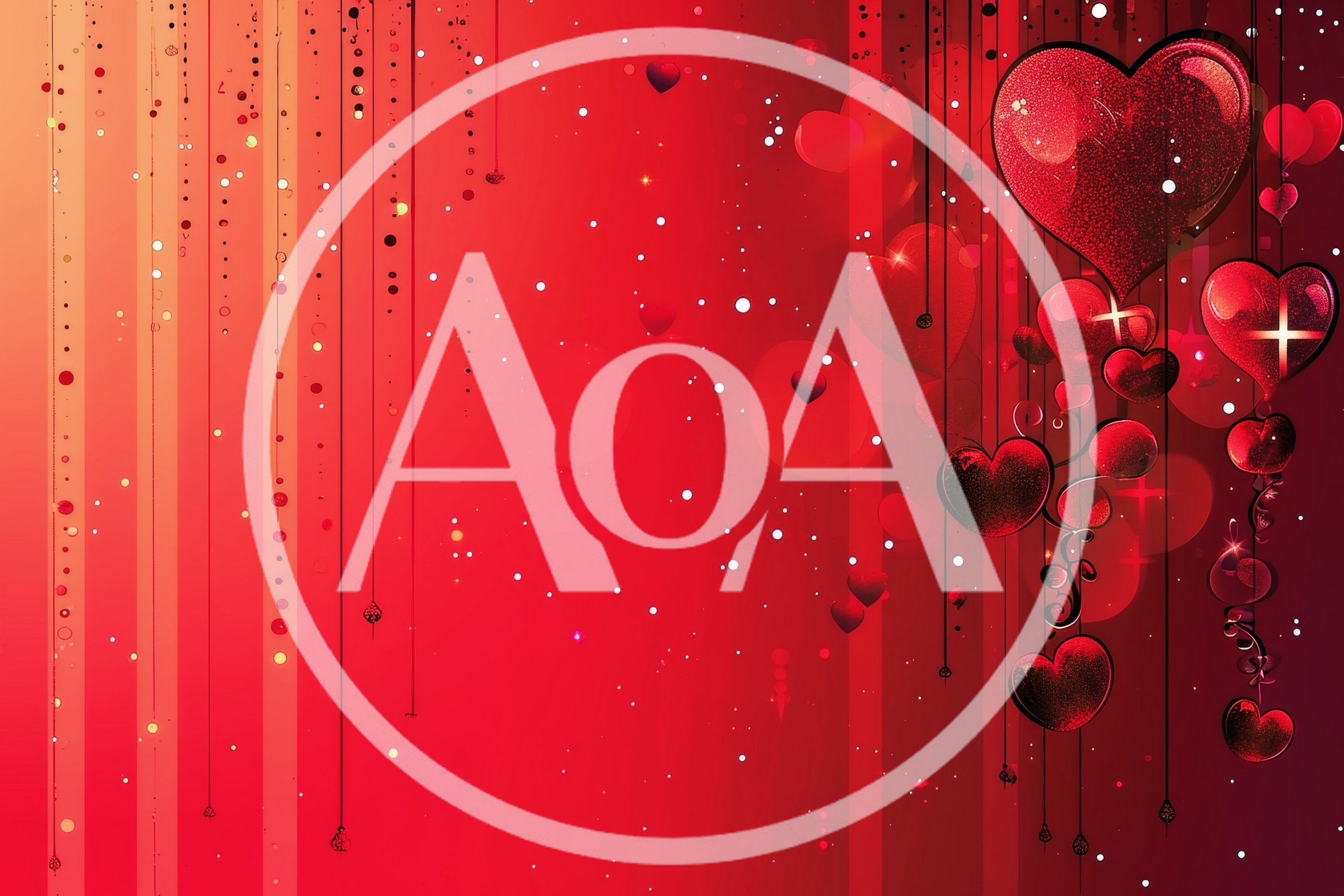 Red Hearts Hanging On Strings Background