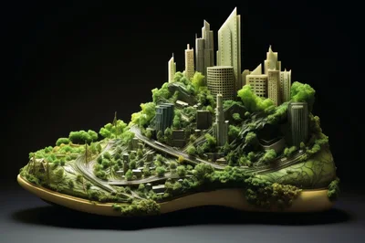Surreal Miniature Cityscape Built Inside A Sneaker