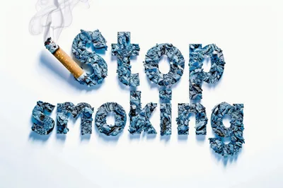 Stop Smoking Text Formed From Cigarette Ash