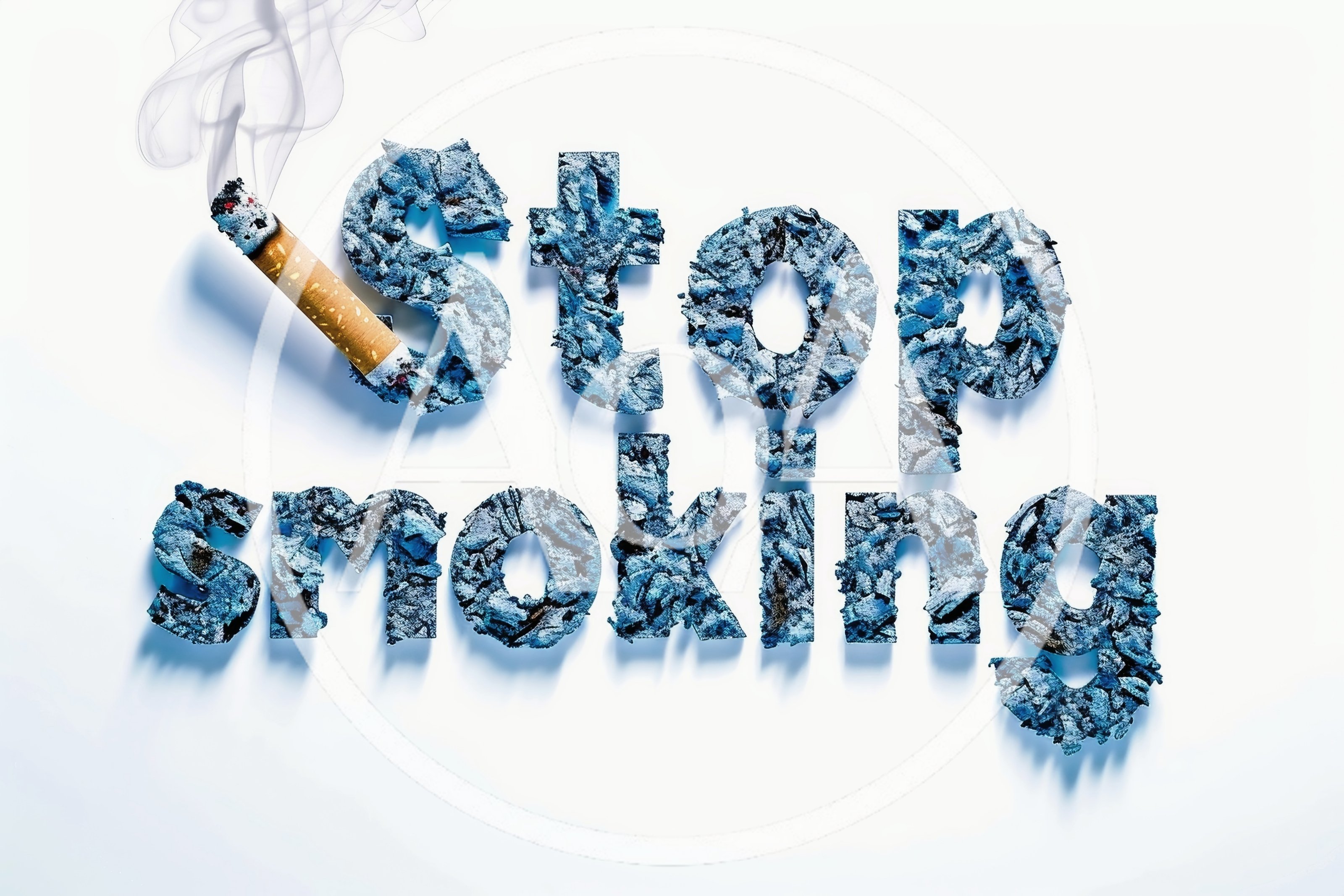 Stop Smoking Text Formed From Cigarette Ash