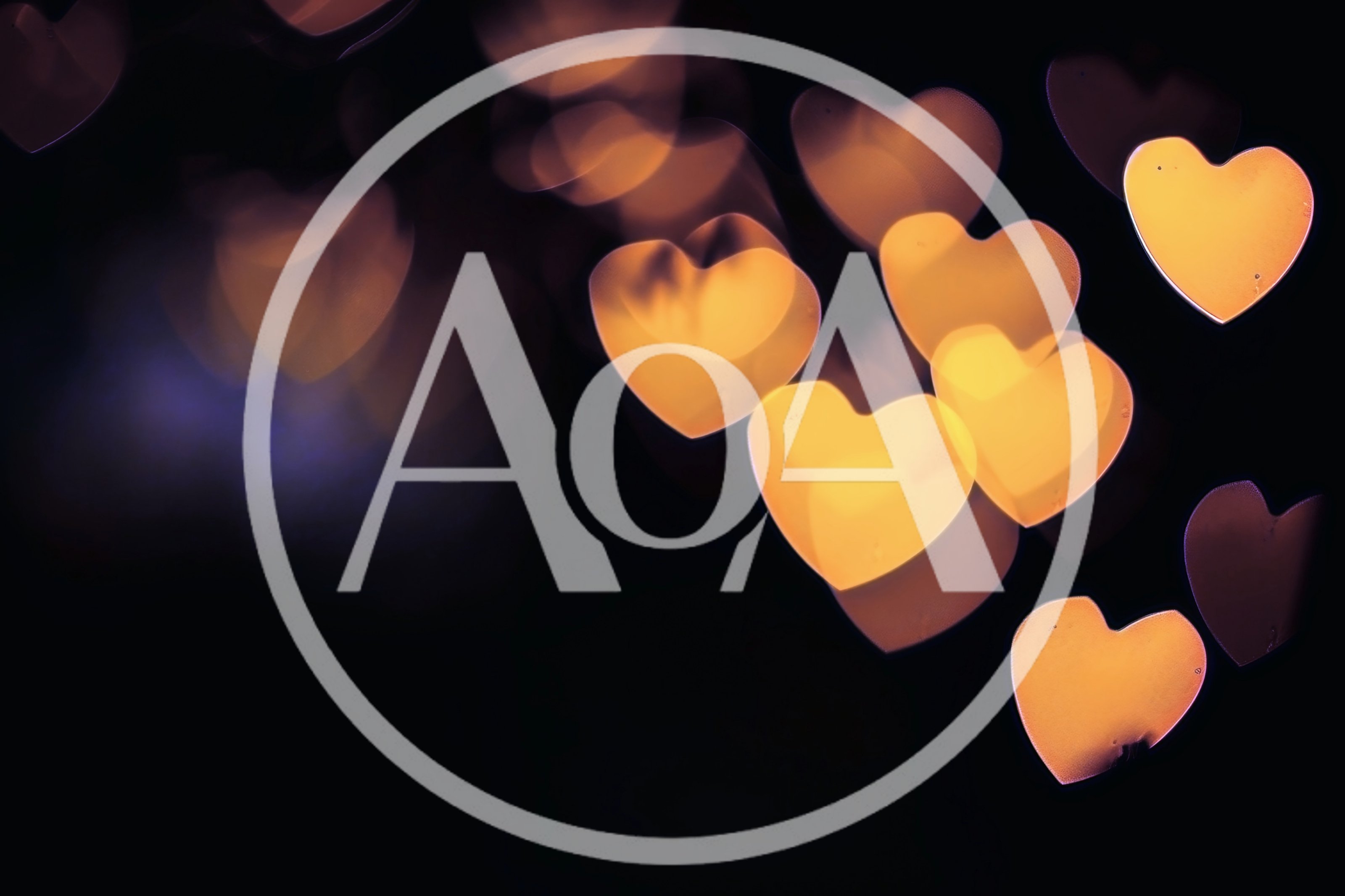 Golden Heart Shaped Bokeh Lights Background