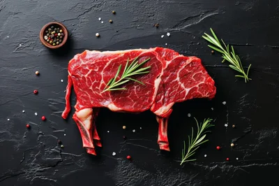 Raw Beef Steak Shaped Like A Cow