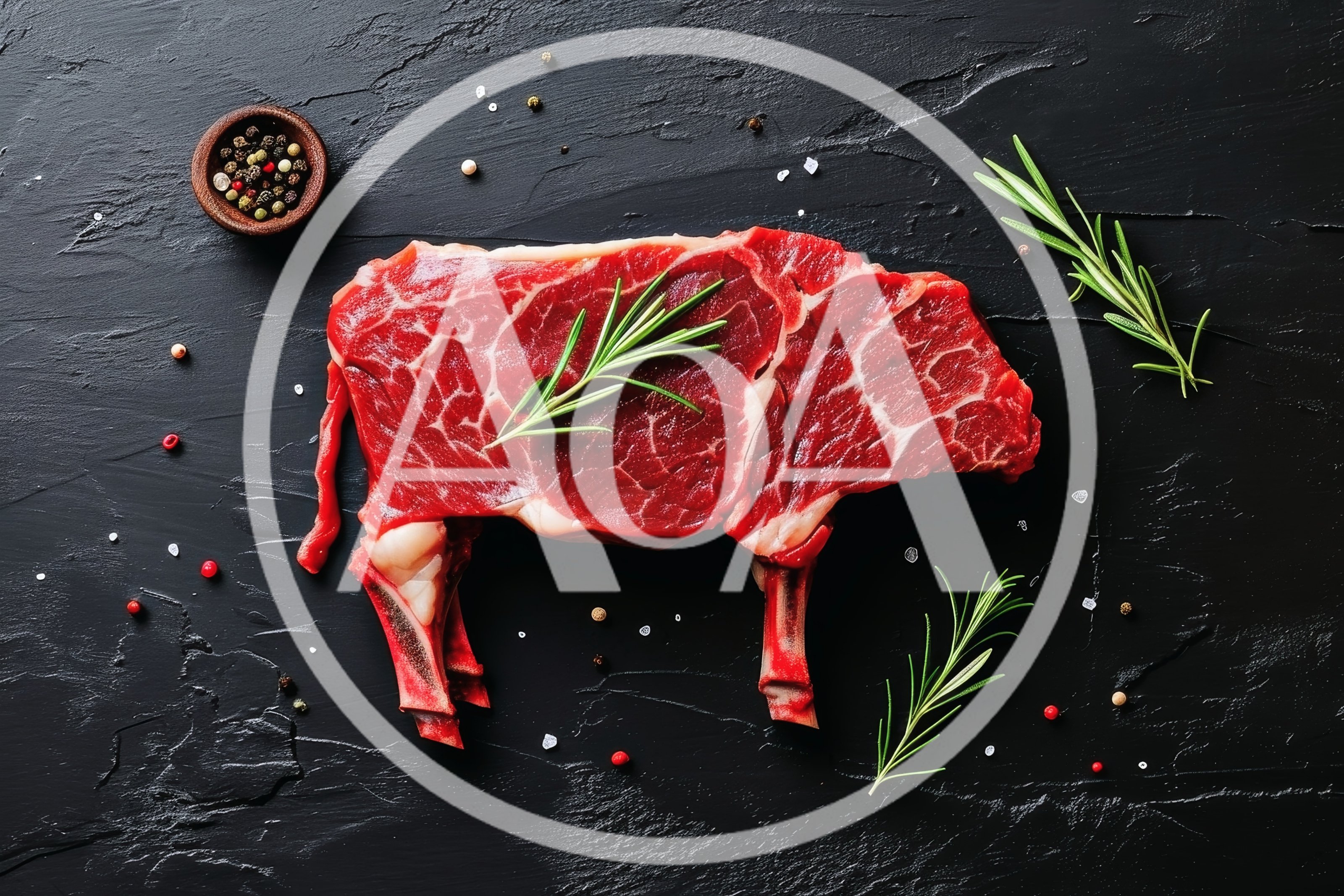 Raw Beef Steak Shaped Like A Cow