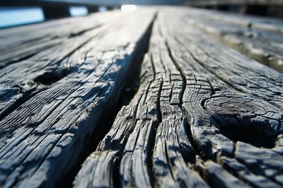 Weathered Wooden Planks On A Pier