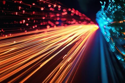 Abstract Light Trails Of High Speed Fiber Optics