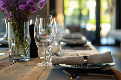 Elegant Table Setting In A Modern Restaurant
