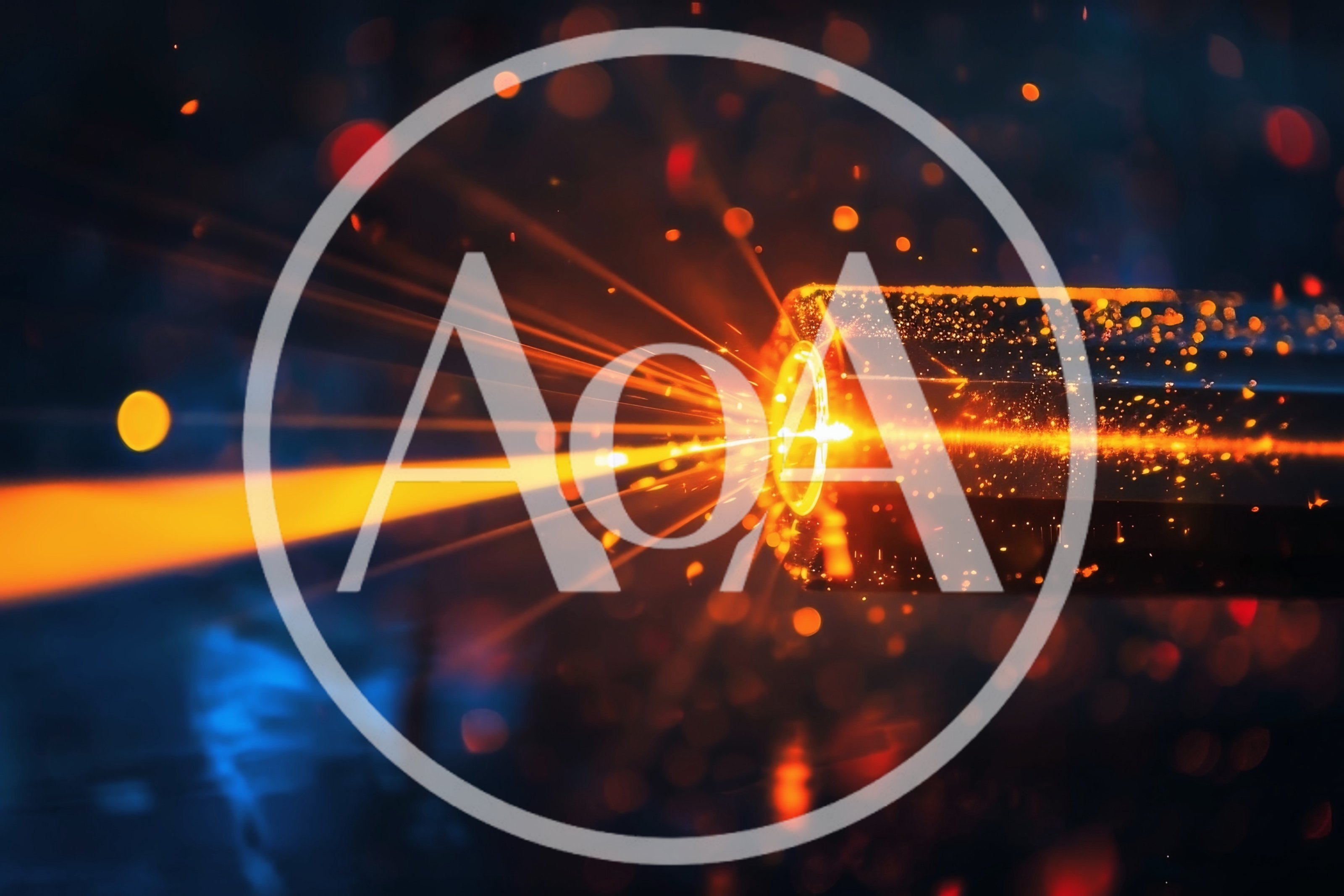 High Energy Laser Beam Emitting From Industrial Metal Nozzle