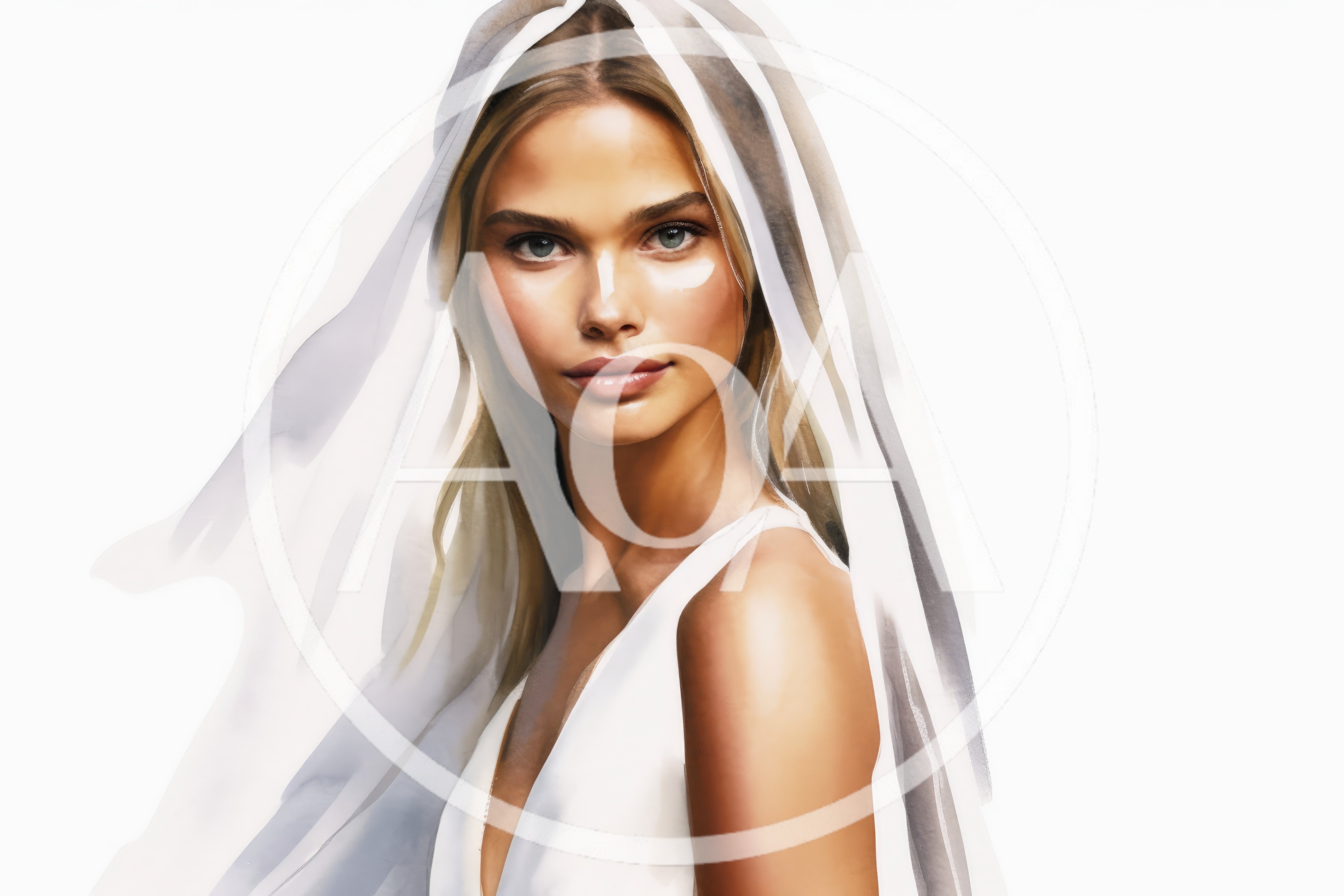 Portrait Of A Beautiful Bride Wearing A Veil
