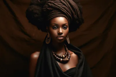 Portrait Of A Beautiful African Woman In Traditional Attire
