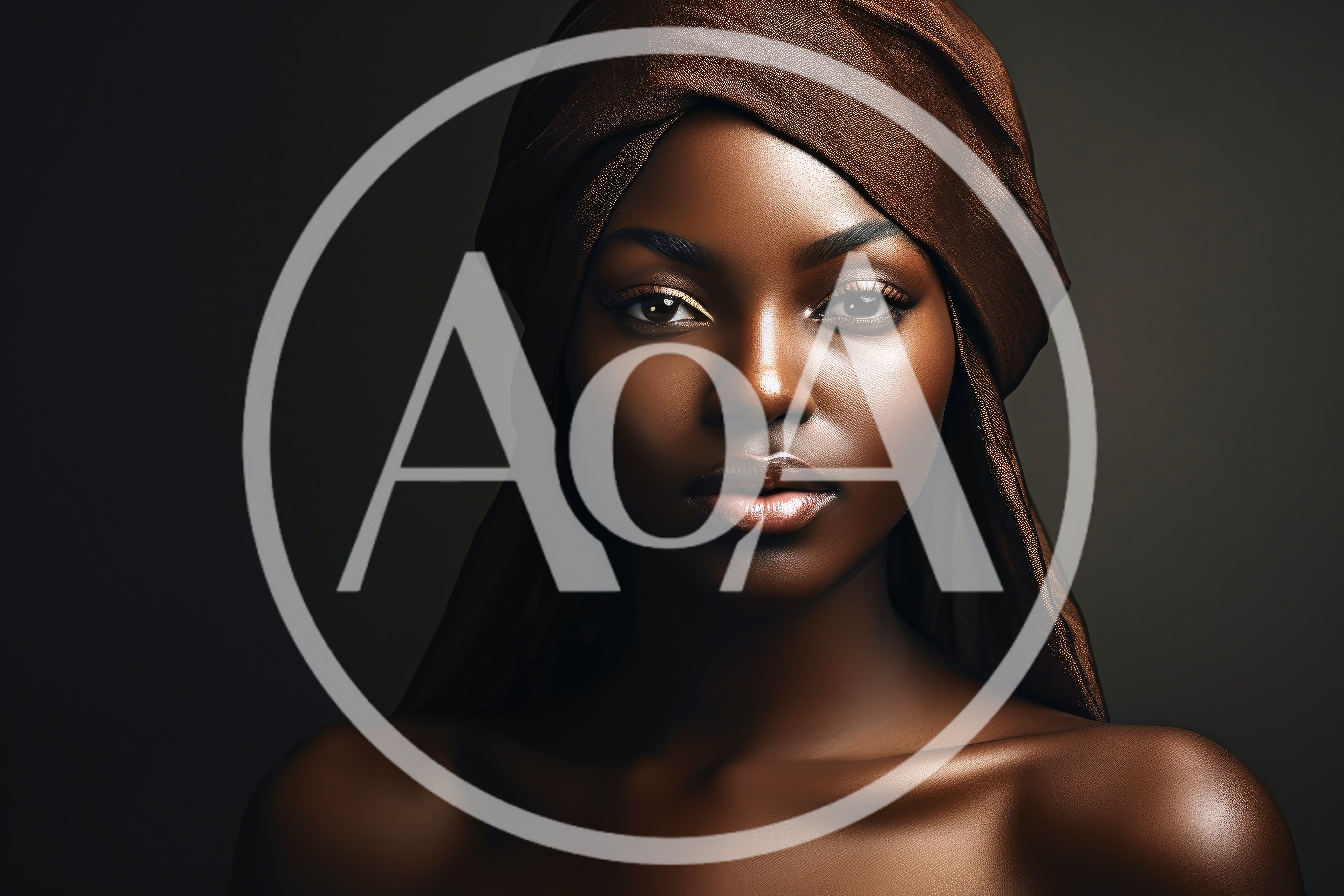 Portrait Of A Beautiful Woman Wearing A Brown Headwrap