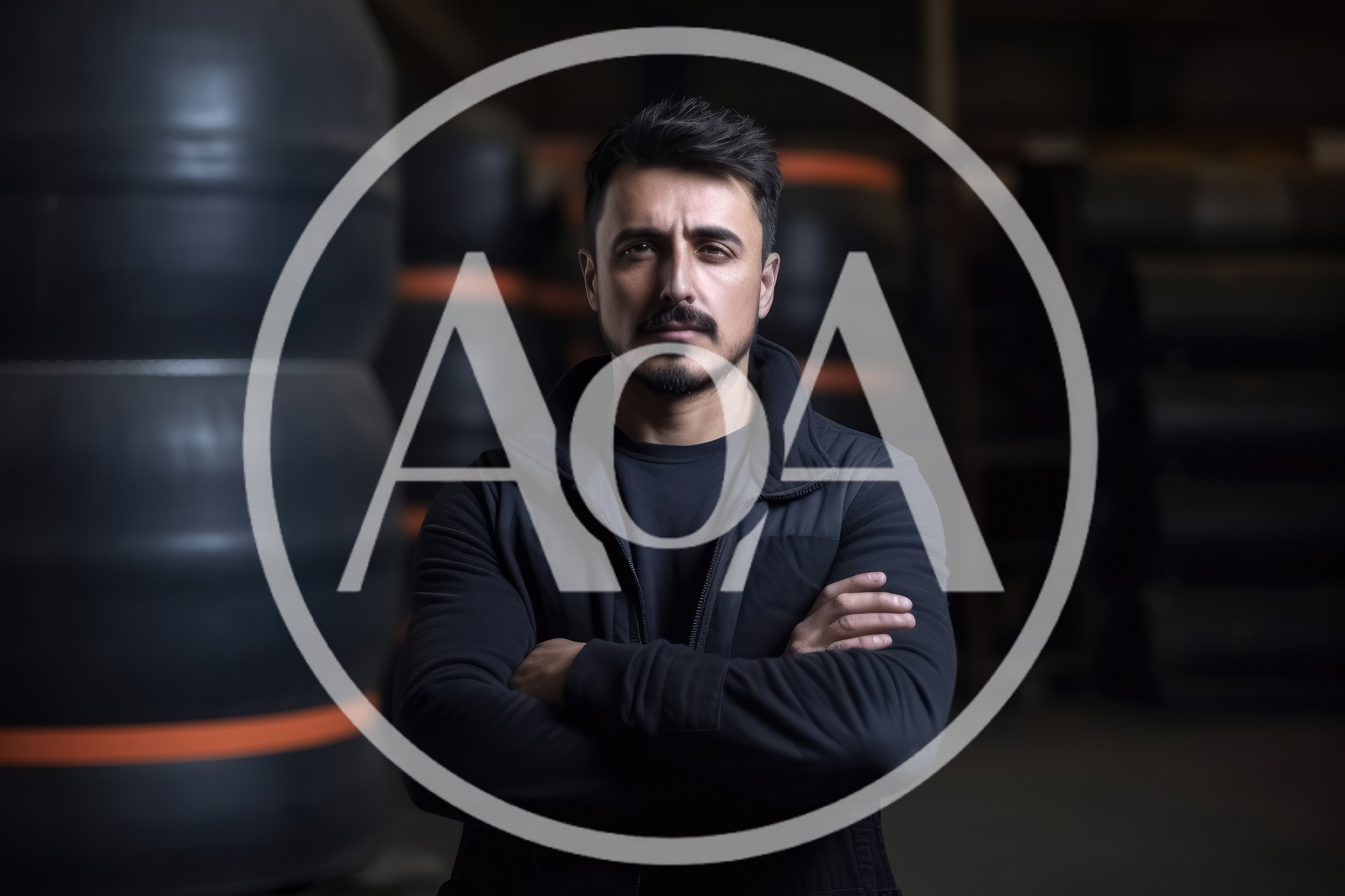 Portrait Of A Serious Man In A Warehouse