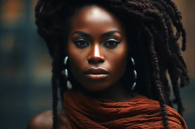 Portrait Of A Beautiful Woman With Braided Hair