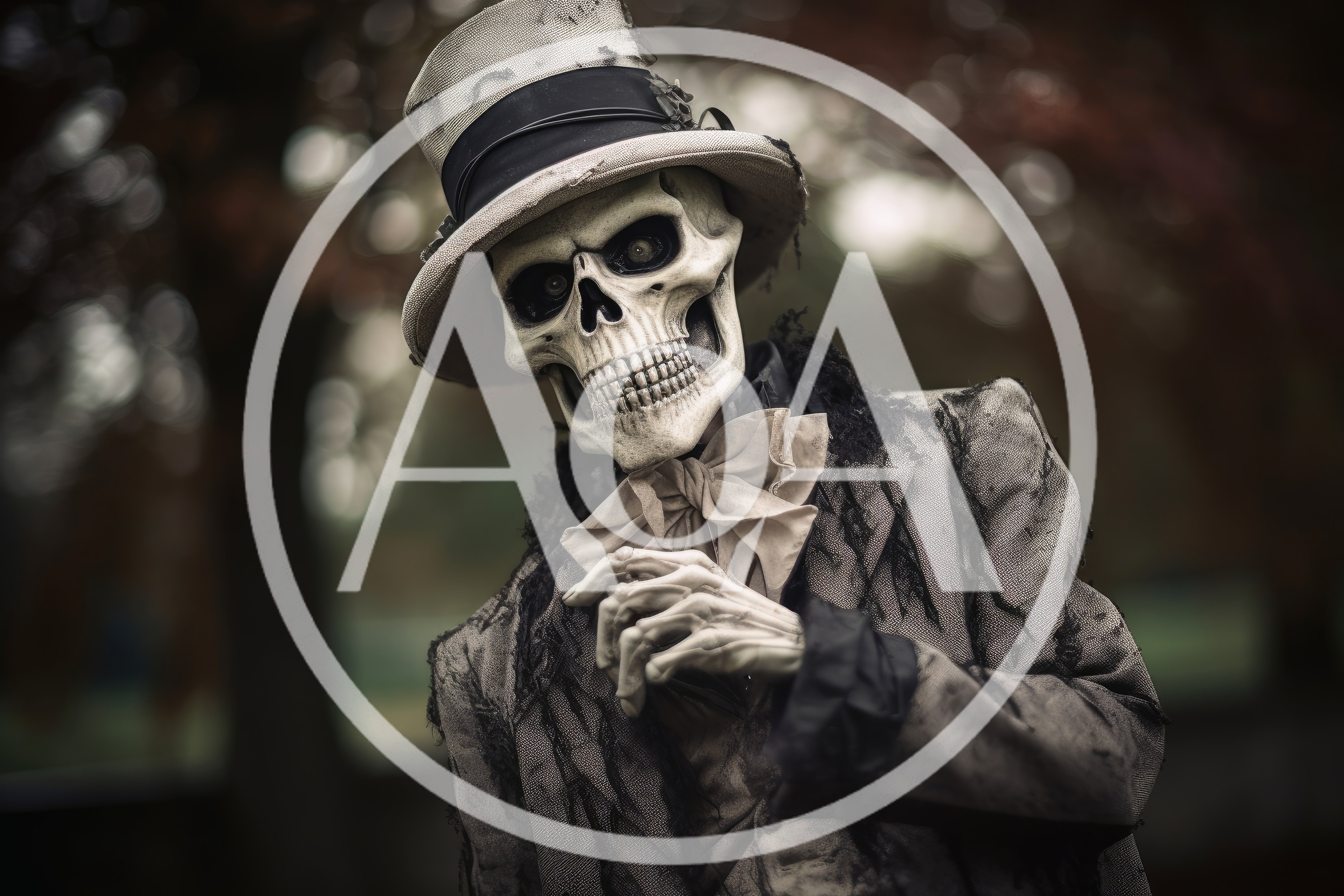 Skeleton Dressed In Victorian Attire With Top Hat