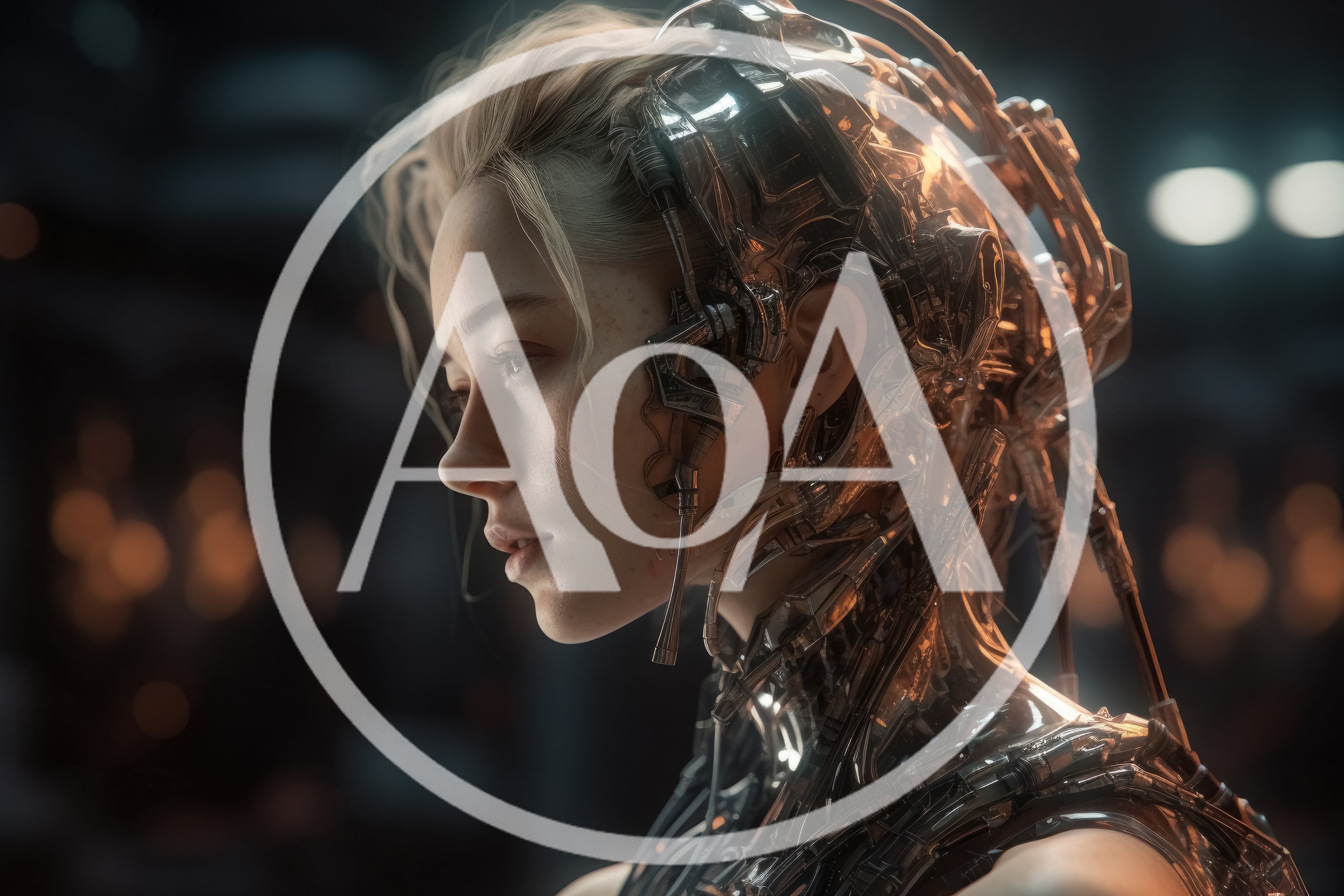 Cyborg Woman With Intricate Mechanical Headgear