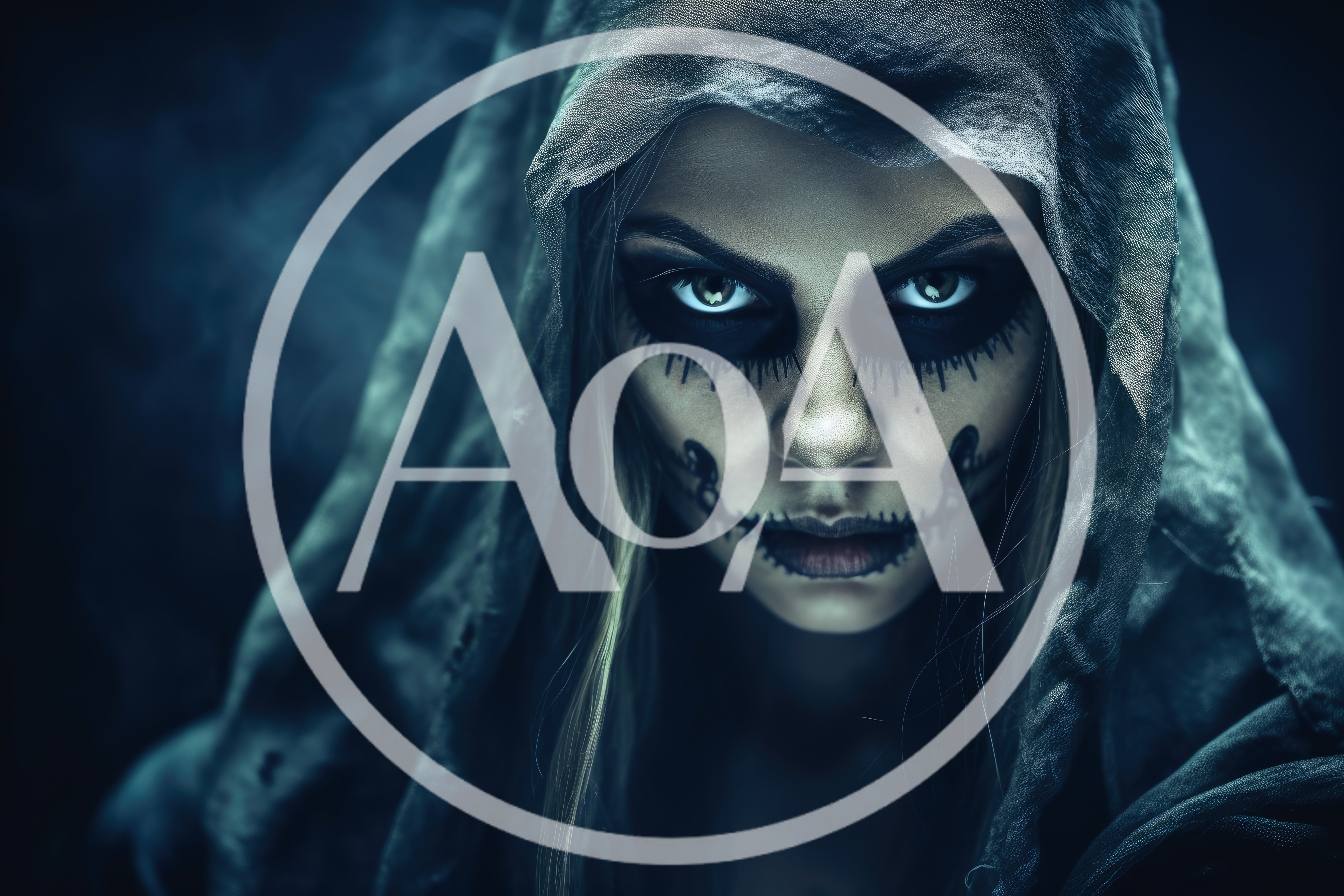 Portrait Of A Woman With Gothic Halloween Makeup