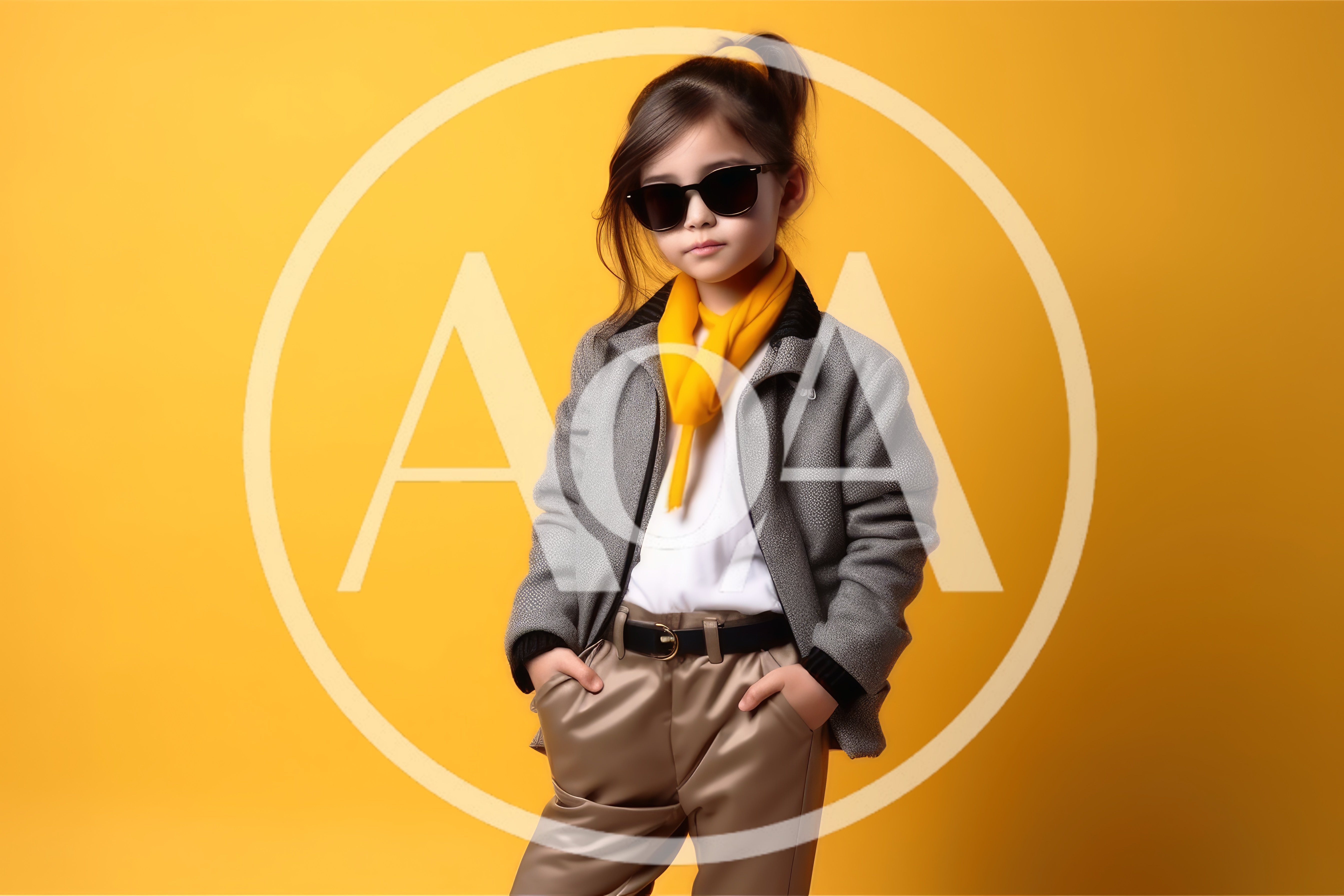 Stylish Young Girl Posing in Fashionable Outfit