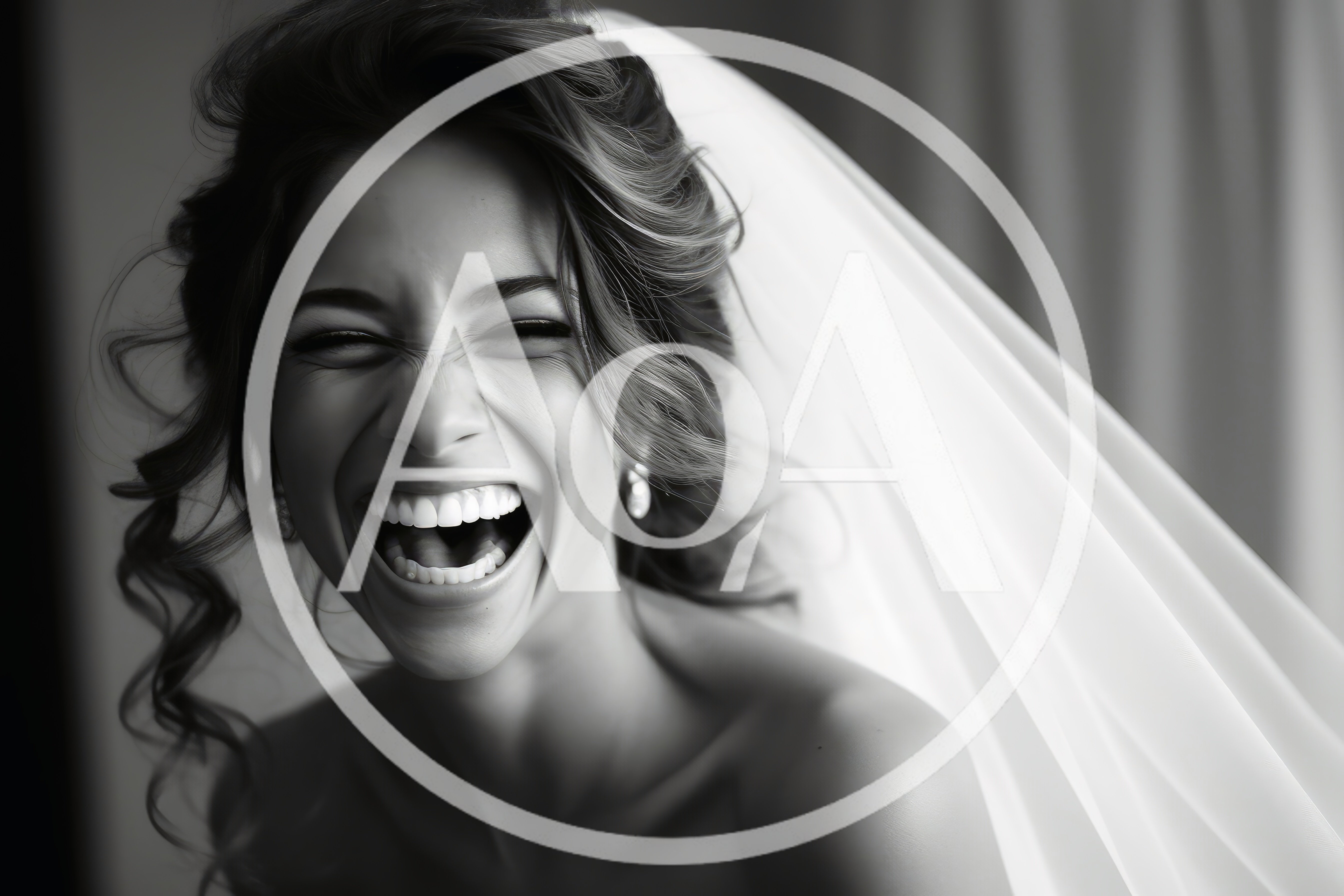 Joyful Bride Laughing With Wedding Veil